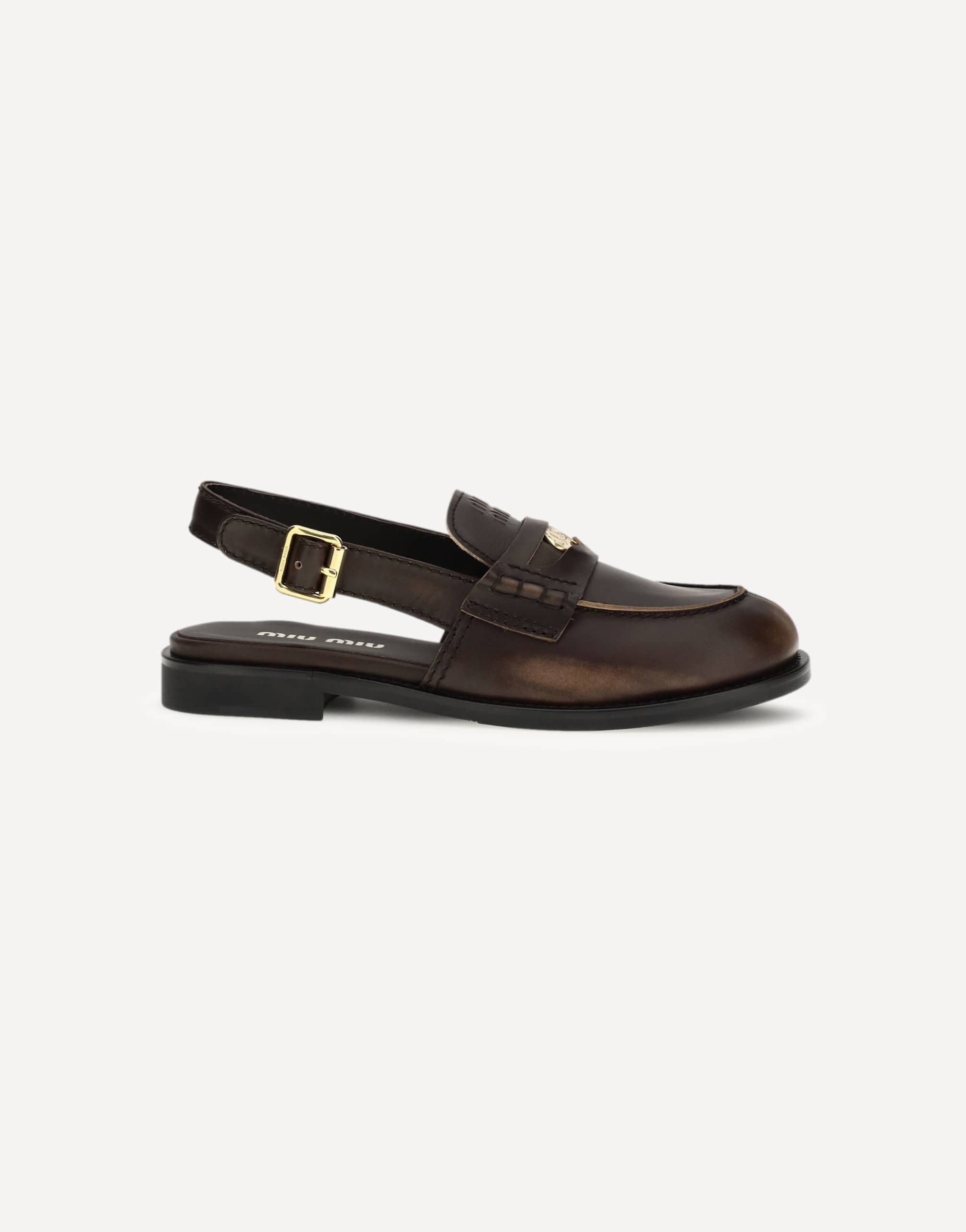 Miu Miu Buckled Leather Loafers
