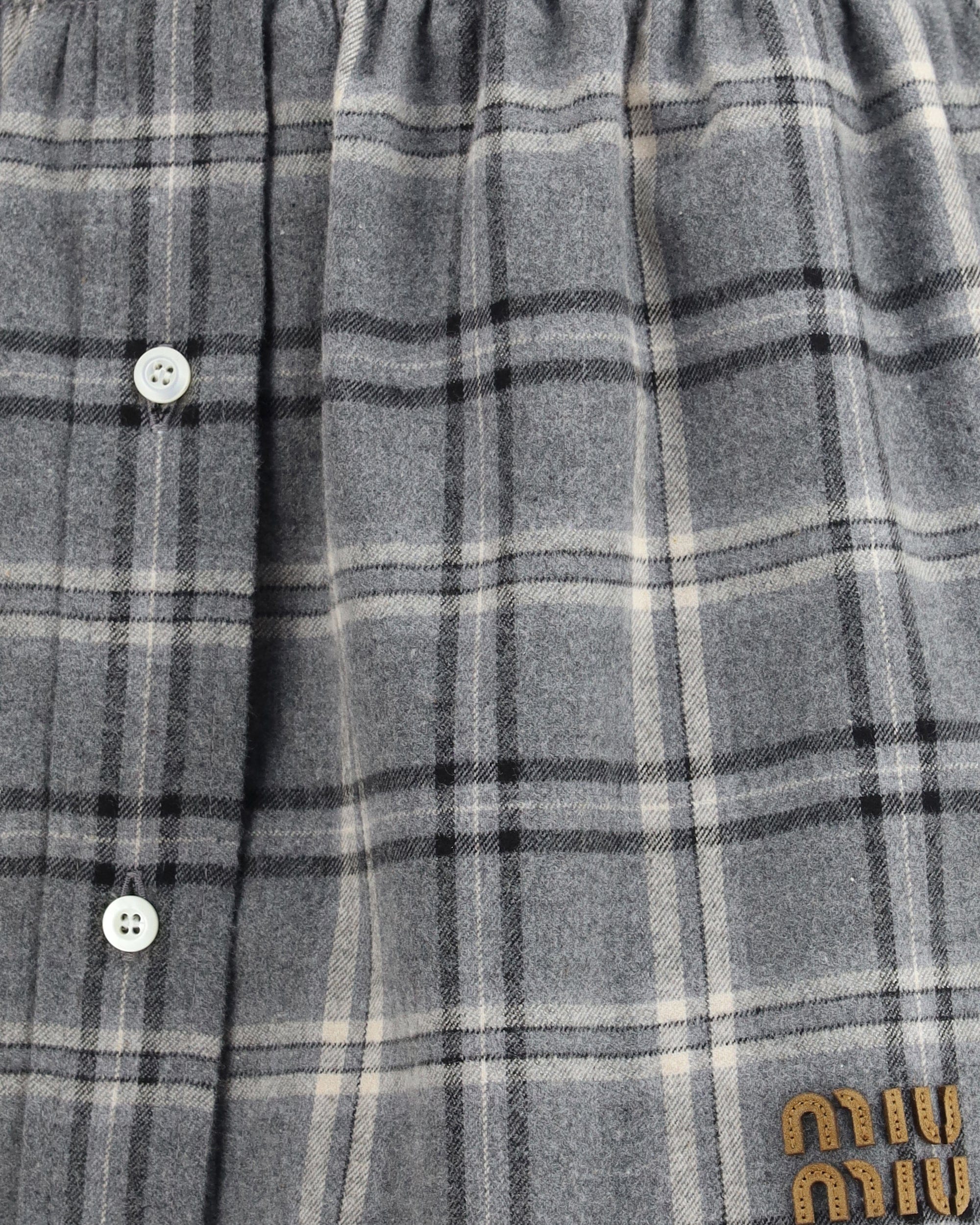 Miu Miu Check Flannel Miniskirt