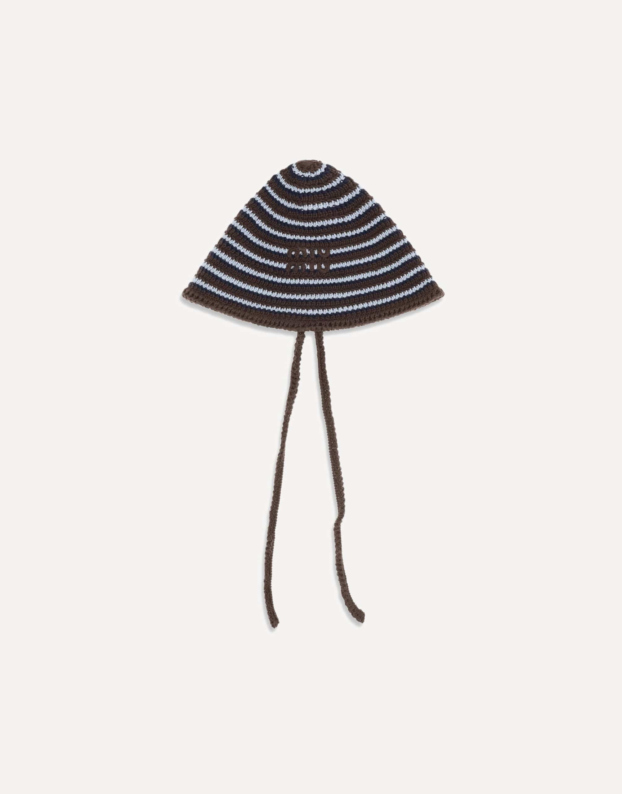 Miu Miu Cotton Crochet Hat With Ties