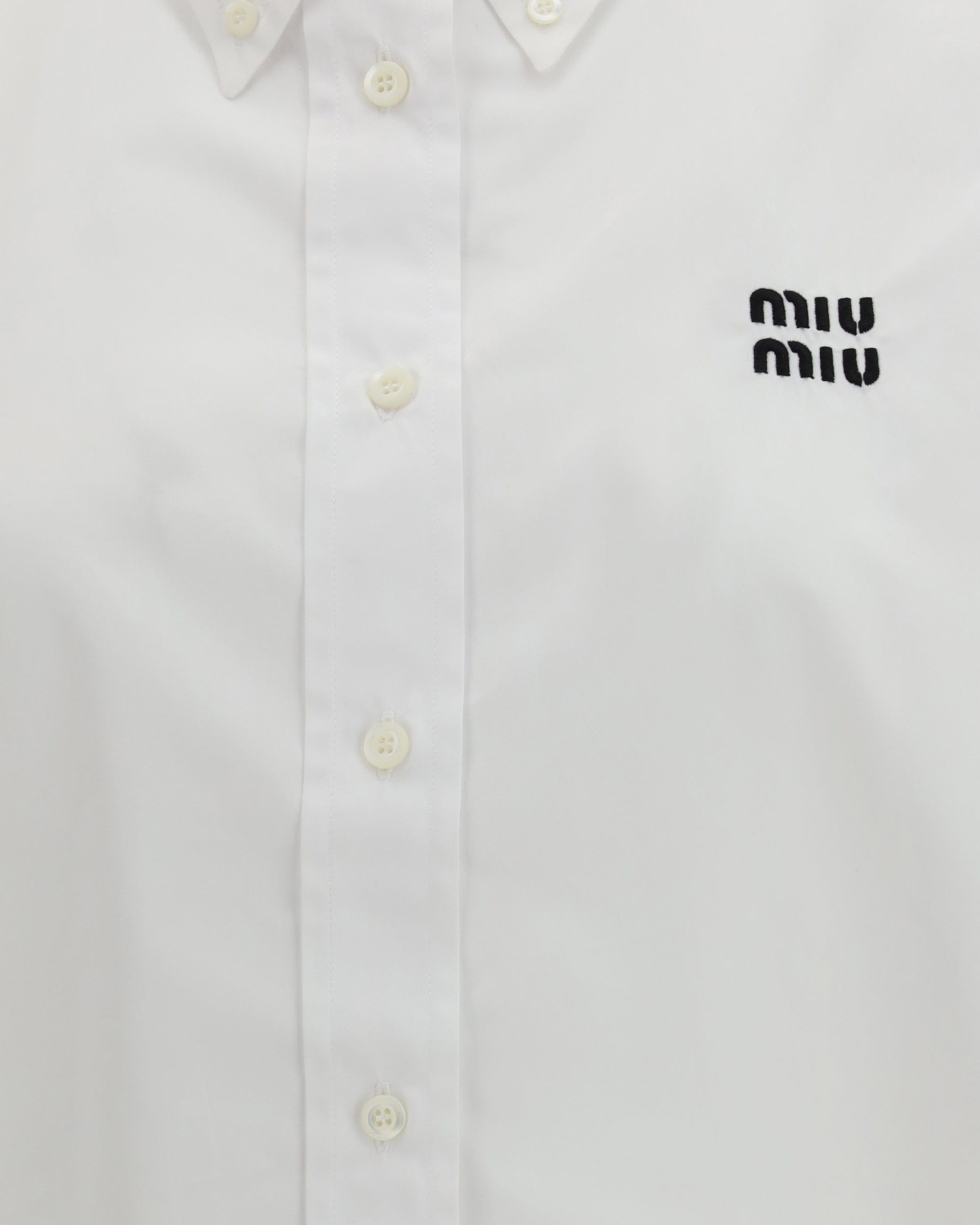 Miu Miu Cropped Cotton Poplin Shirt