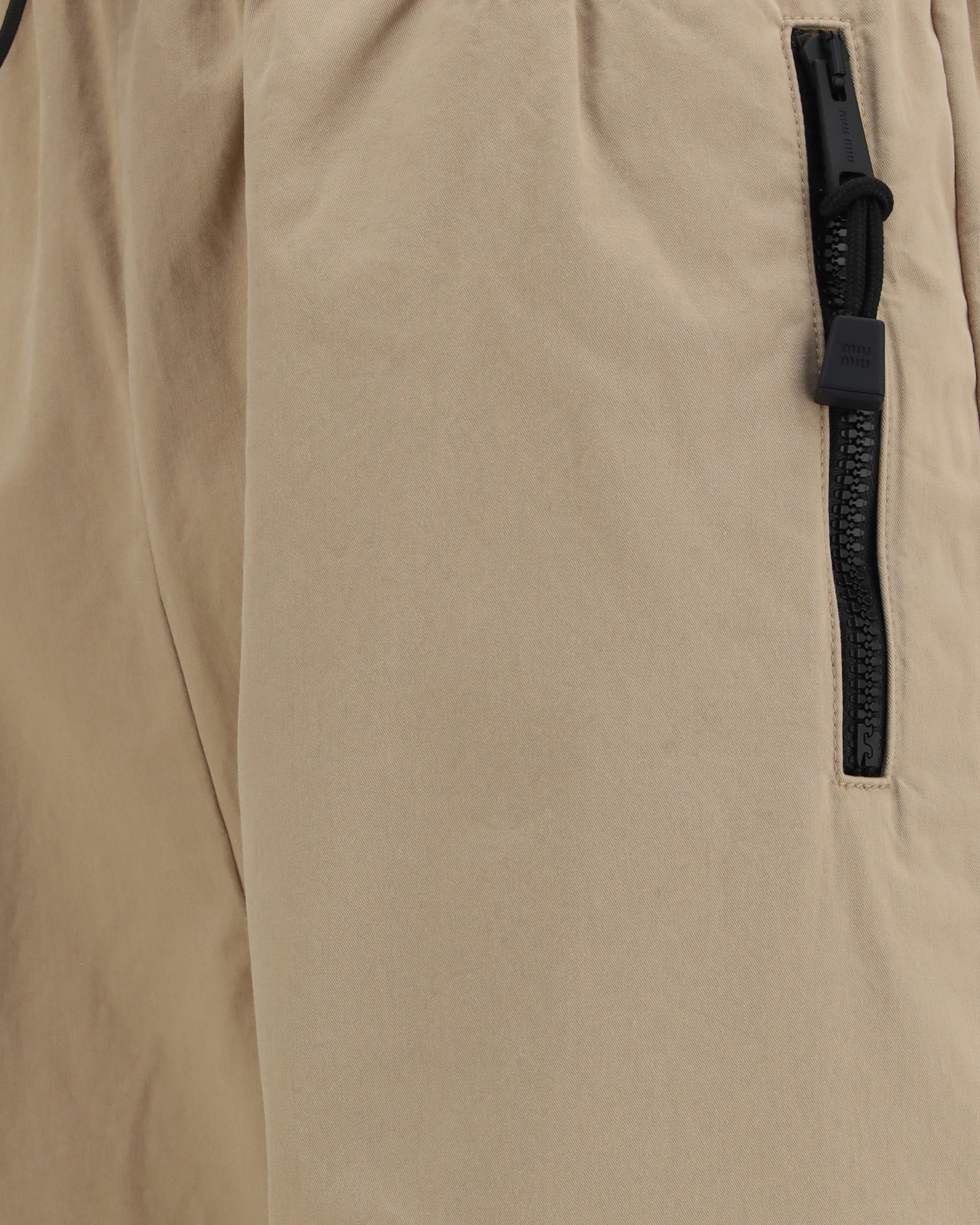 Miu Miu Elasticated Waist Cotton Gabardine Pants