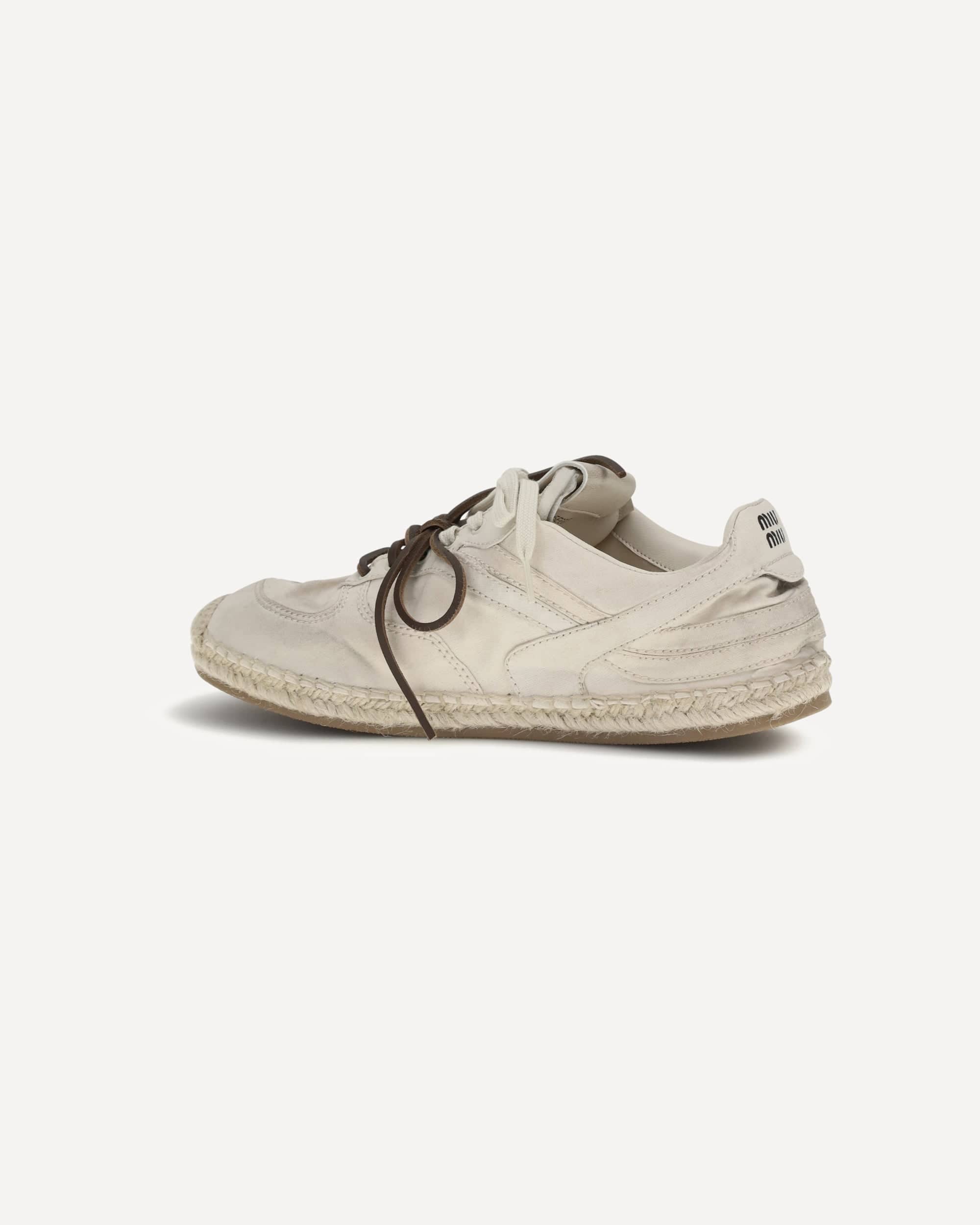 Miu Miu Gymnasium Sneakers In Washed Canvas