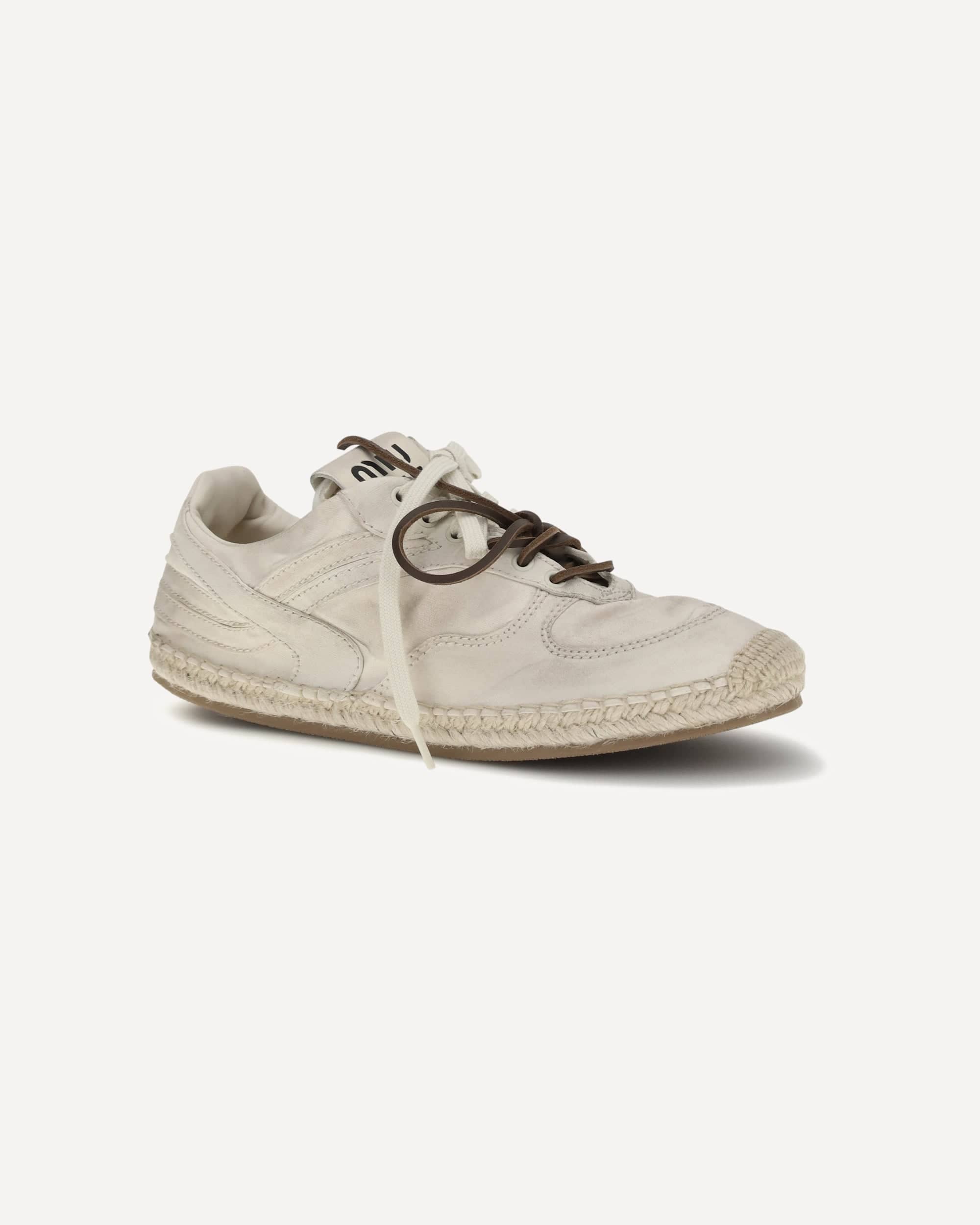 Miu Miu Gymnasium Sneakers In Washed Canvas - alternate view