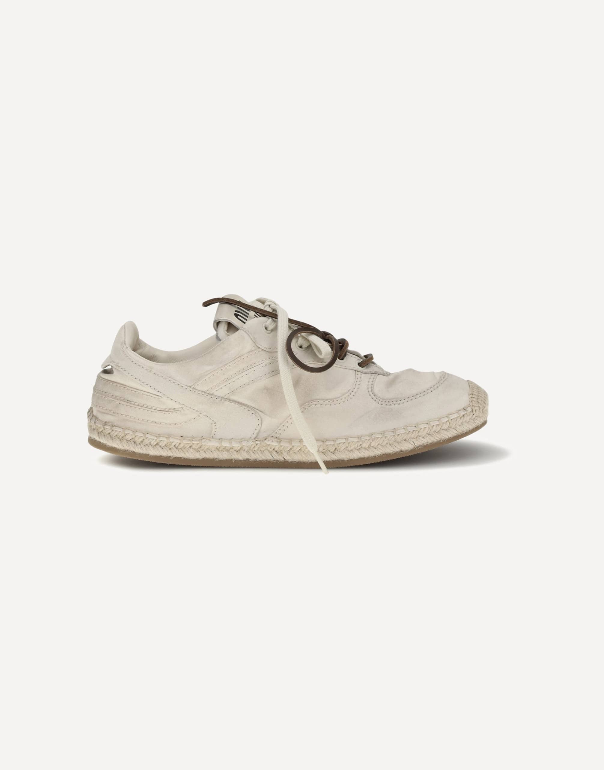 Miu Miu Gymnasium Sneakers In Washed Canvas