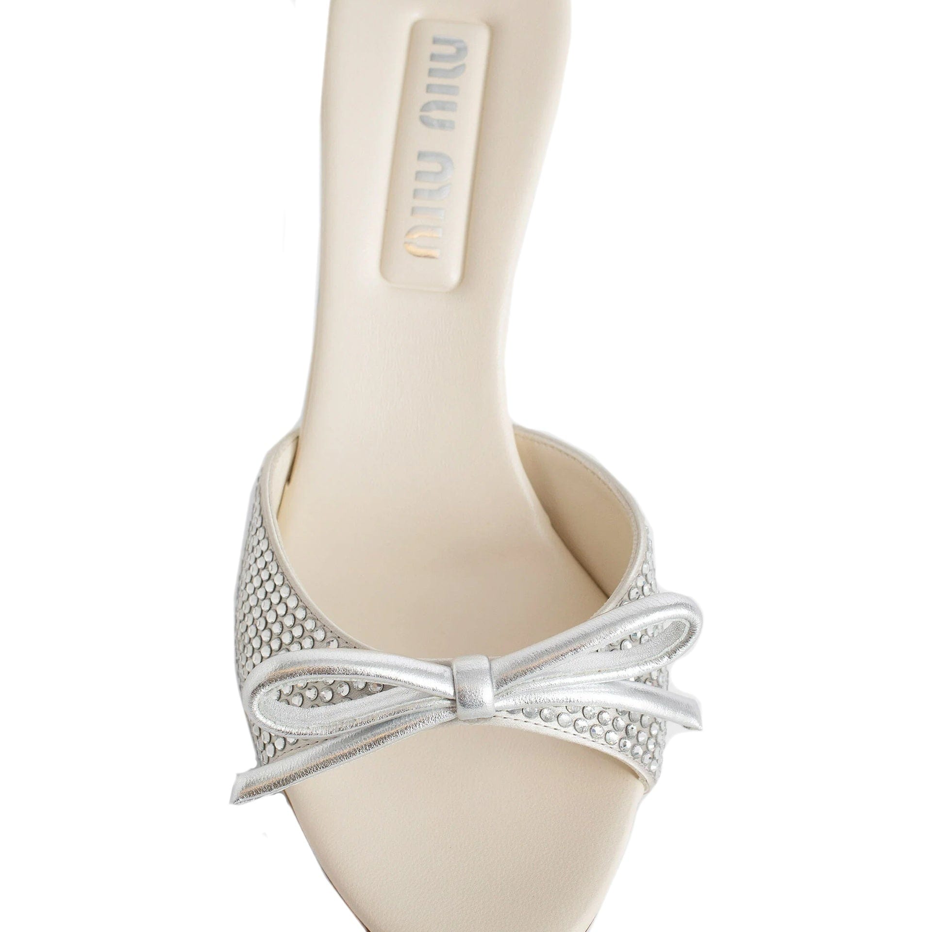 Miu Miu Leather Crystal Embellished Mules