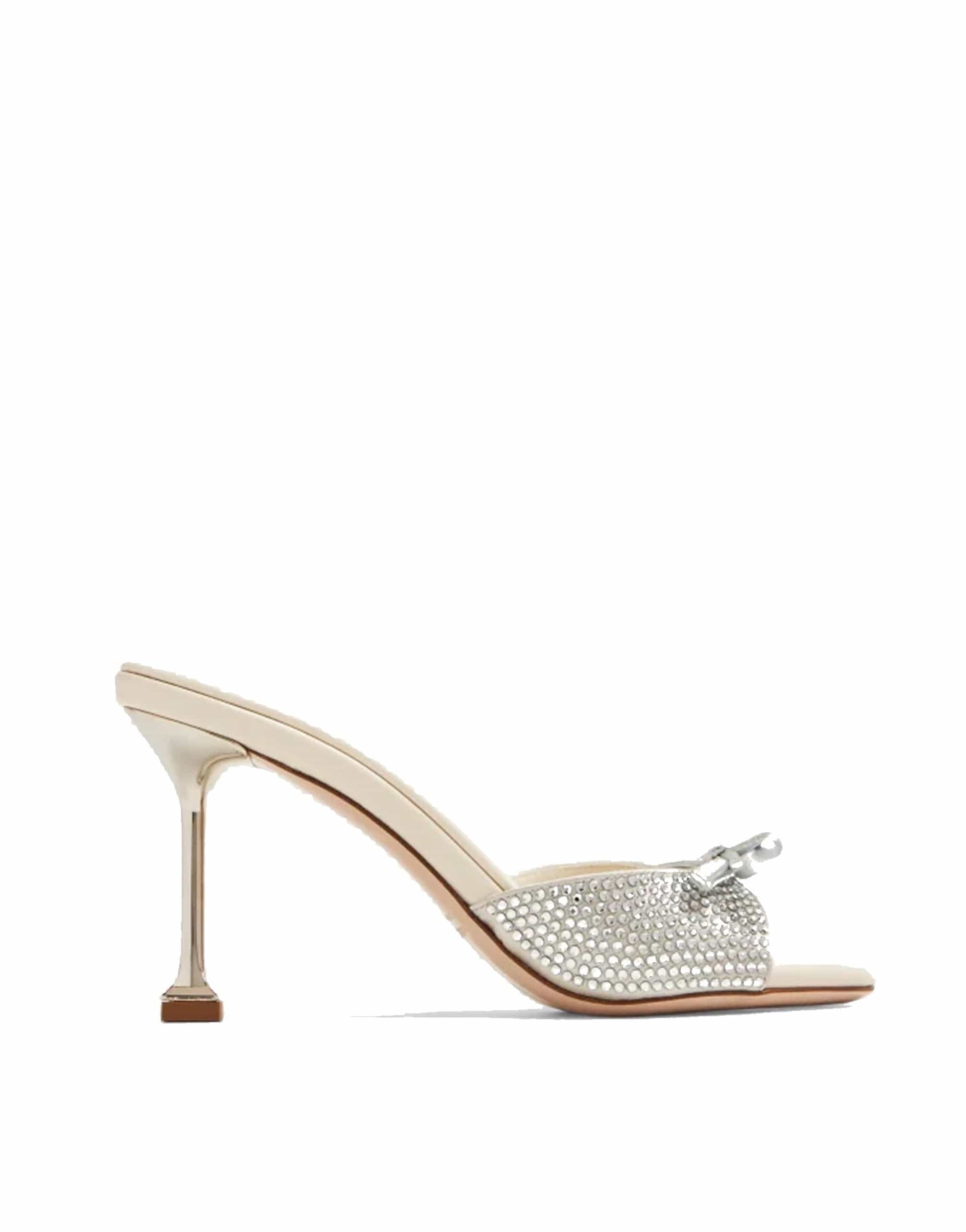 Miu Miu Leather Crystal Embellished Mules