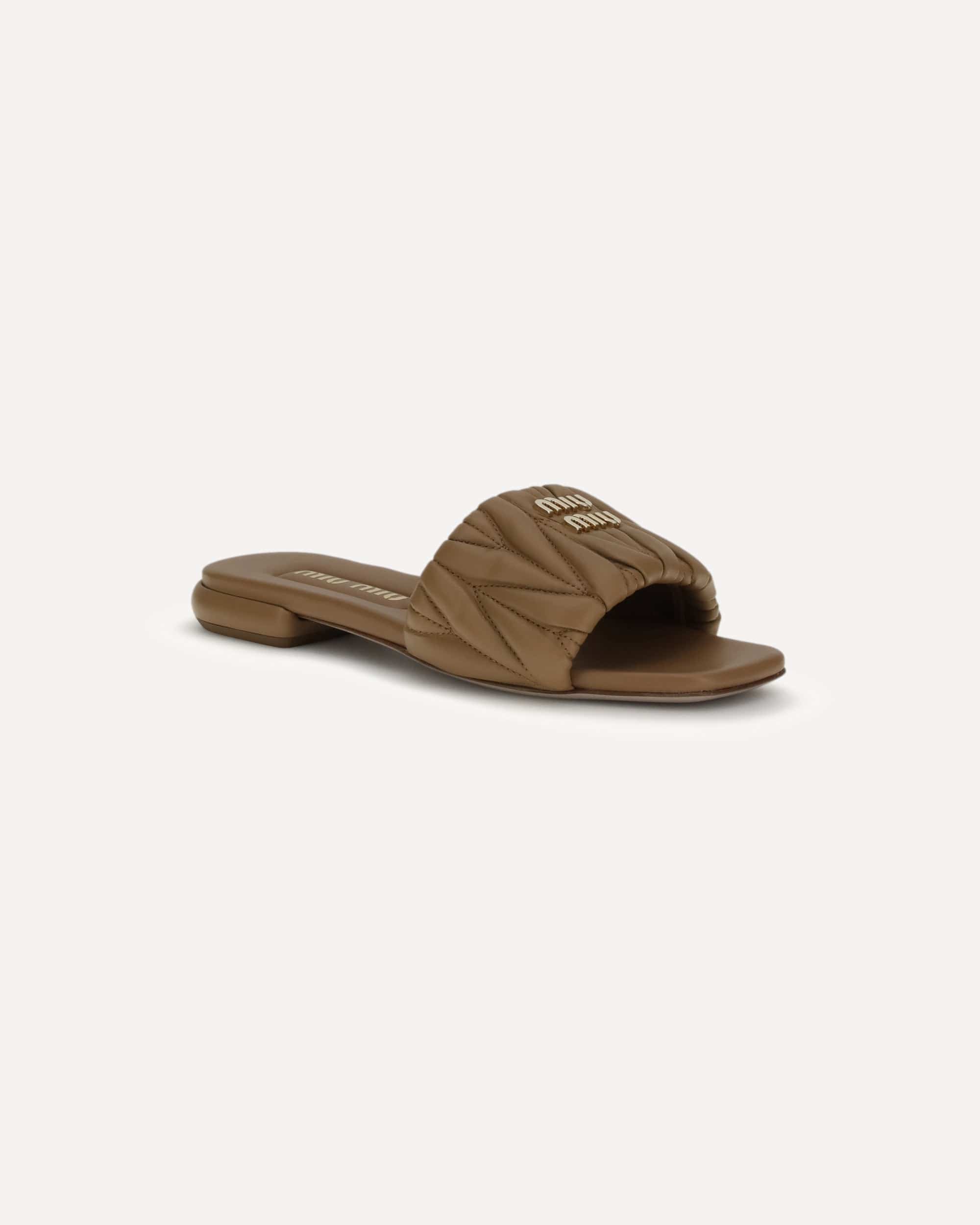 Miu Miu Matelassé Nappa Leather Sandals - alternate view