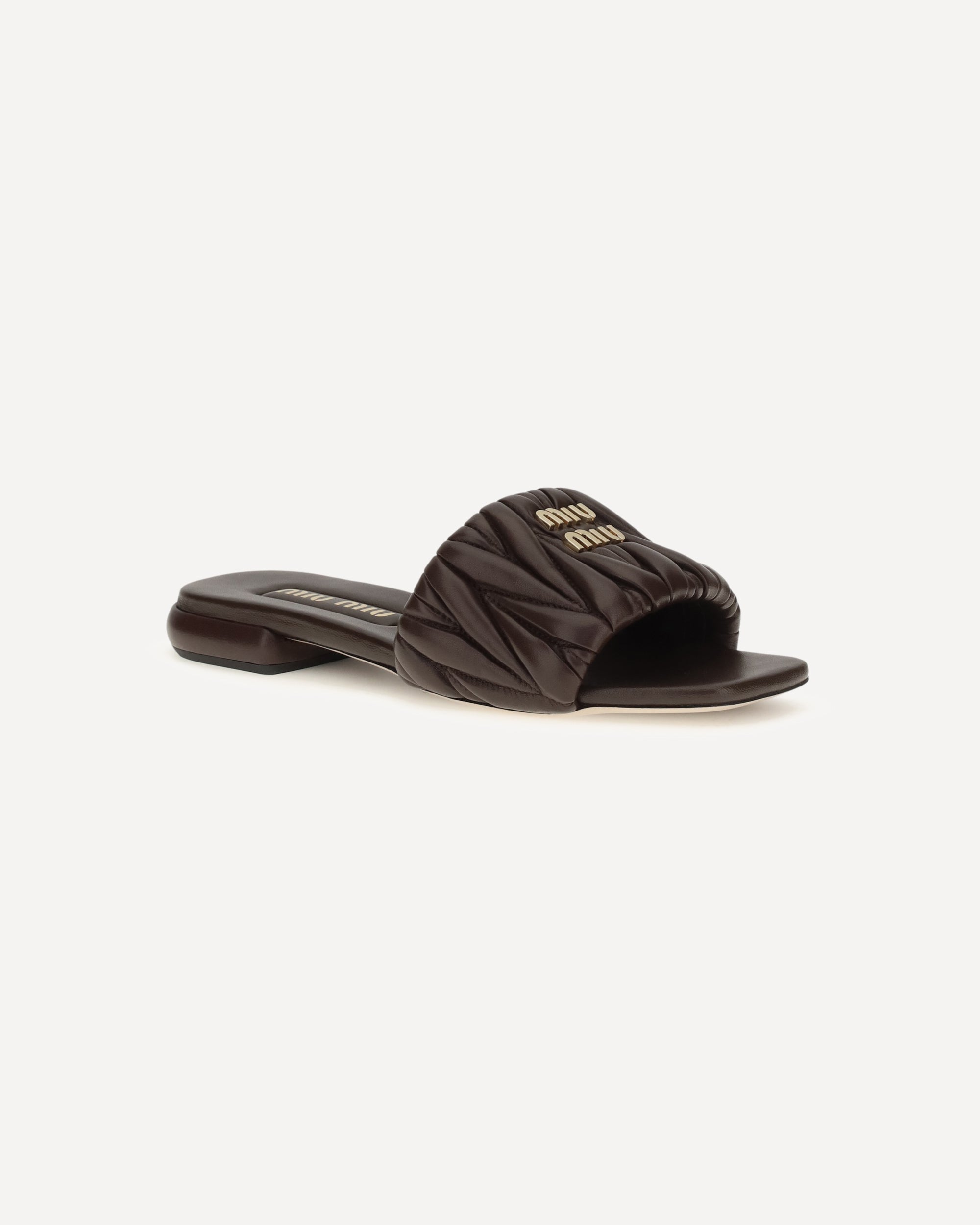 Miu Miu Matelassé Nappa Leather Sandals - alternate view