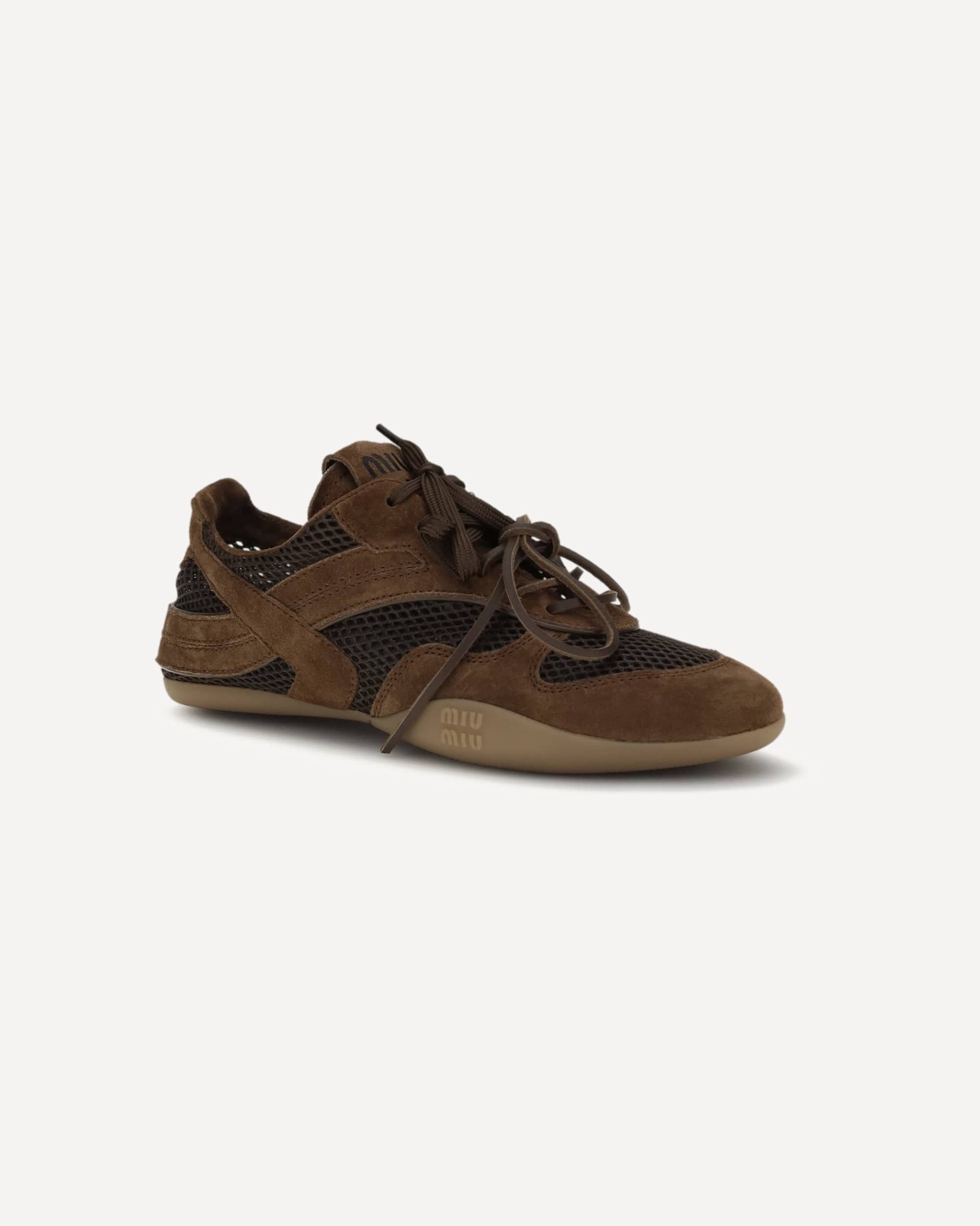 Miu Miu Mesh And Suede Sneakers - alternate view