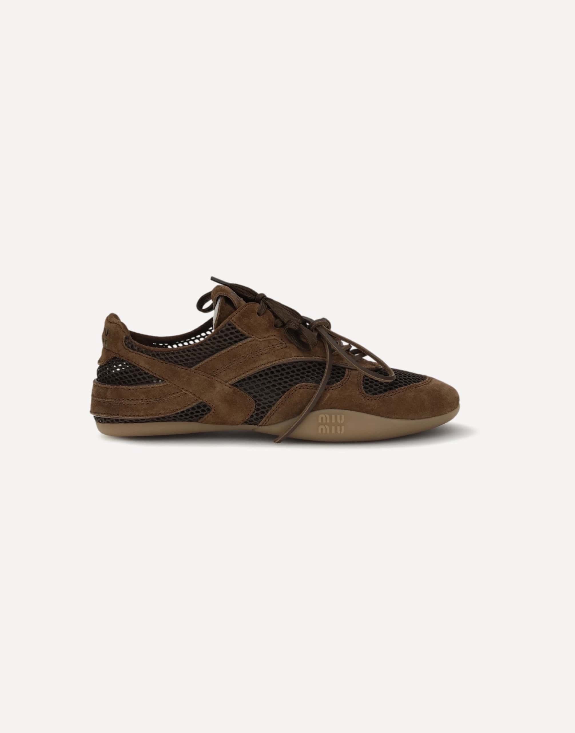 Miu Miu Mesh And Suede Sneakers
