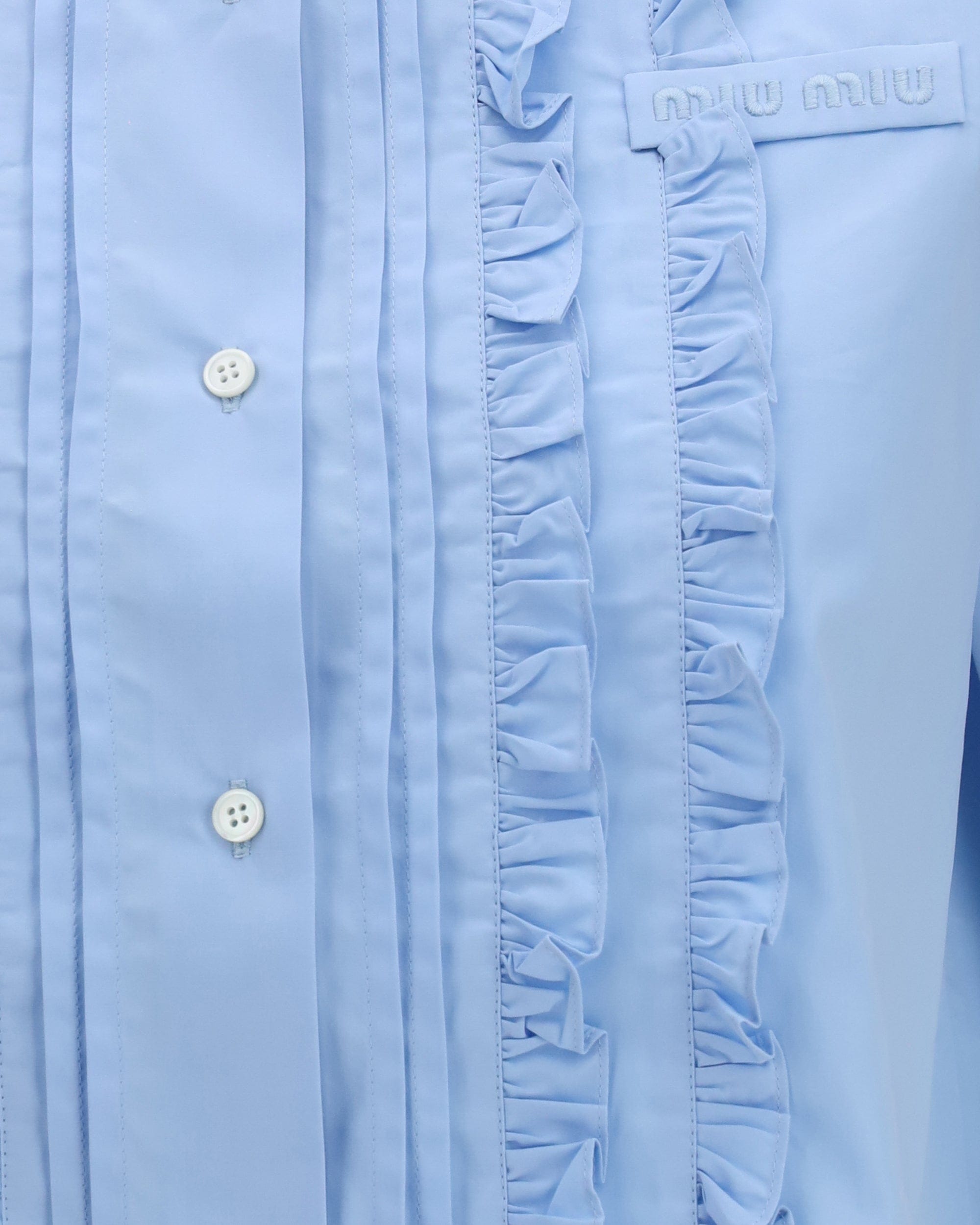Miu Miu Miu Miu Poplin Shirt With Ruffle Details