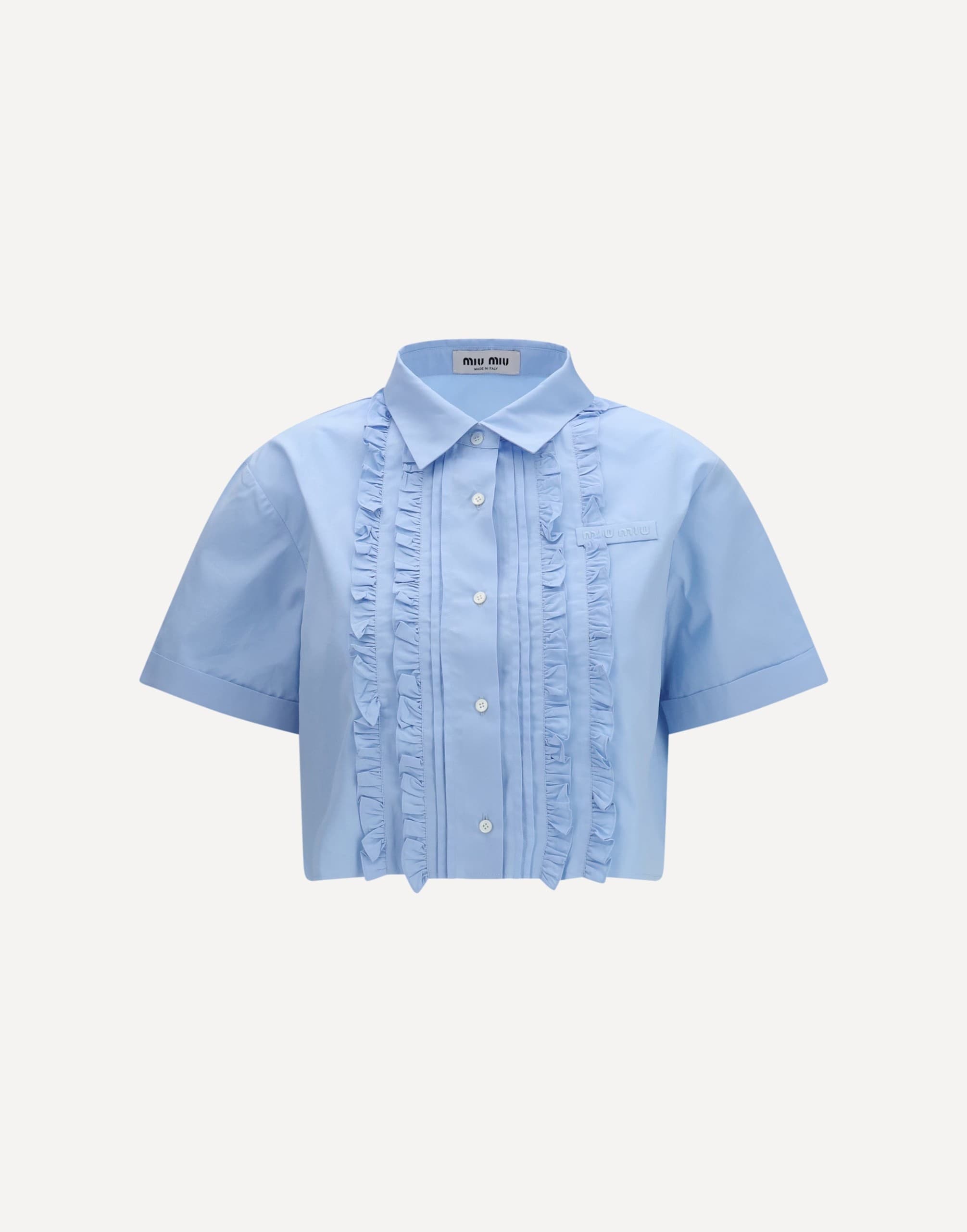 Miu Miu Miu Miu Poplin Shirt With Ruffle Details