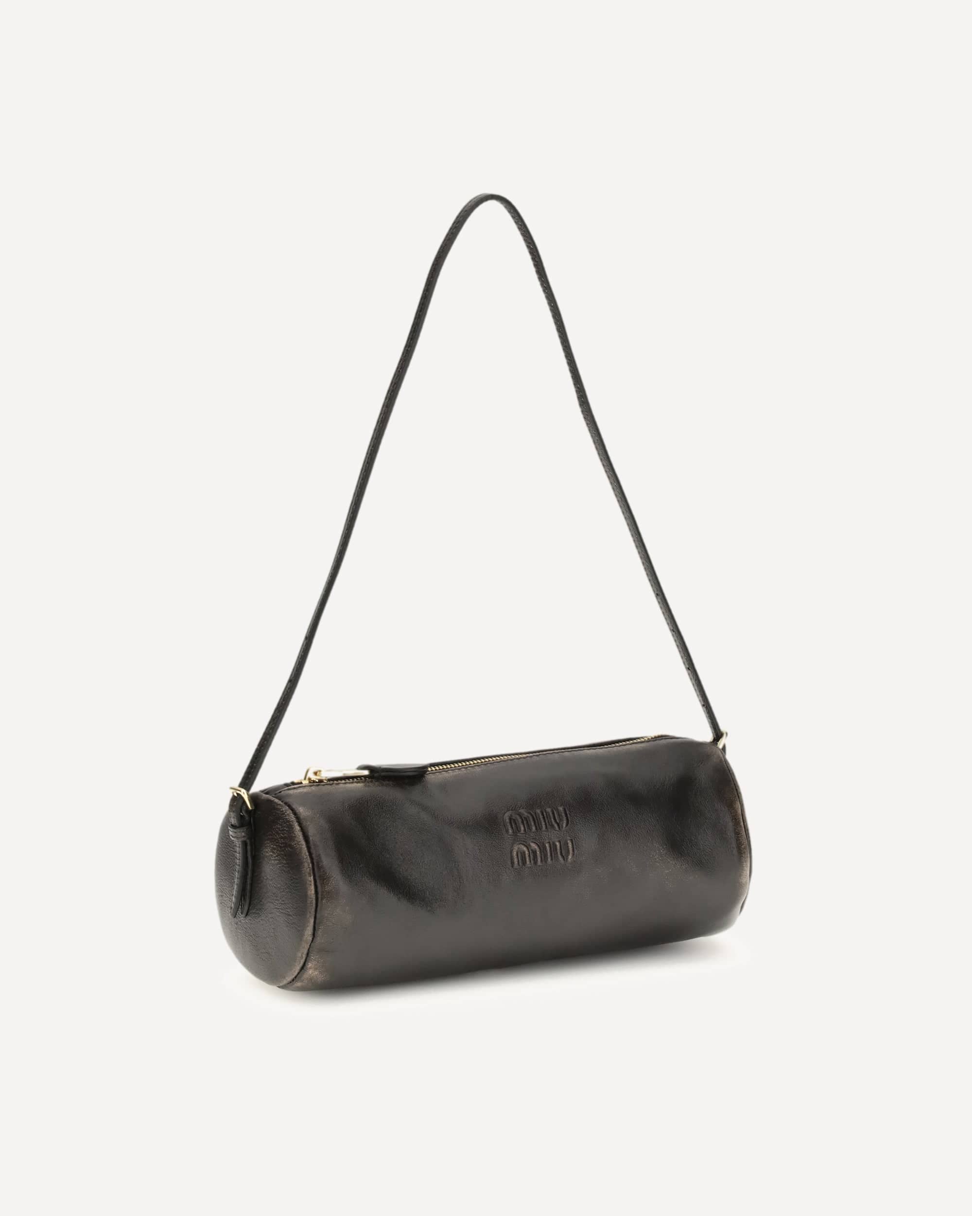 Miu Miu Pouch In Aged-Effect Nappa Leather