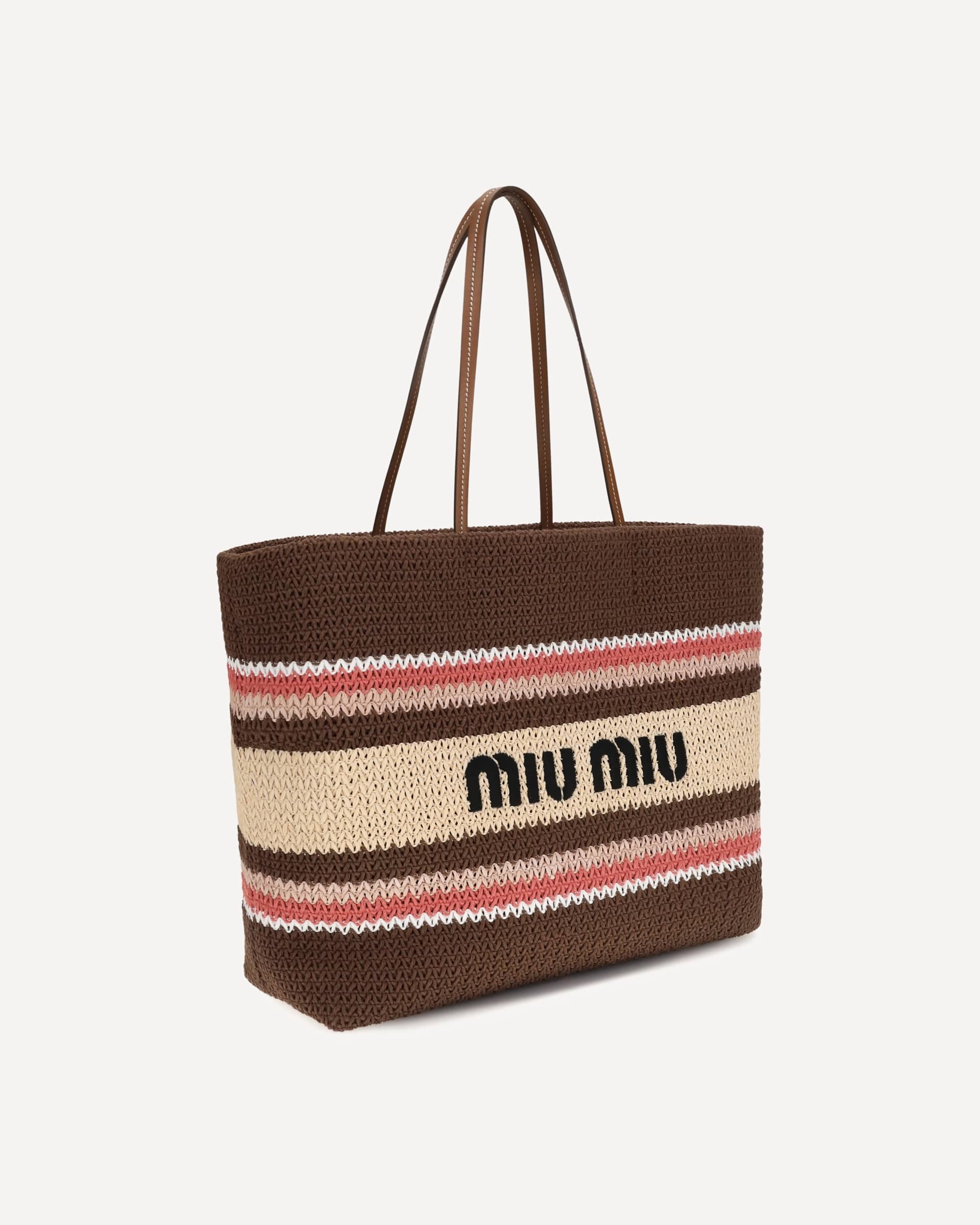 Miu Miu Miu Miu Raffia-Effect Yarn Tote Bag