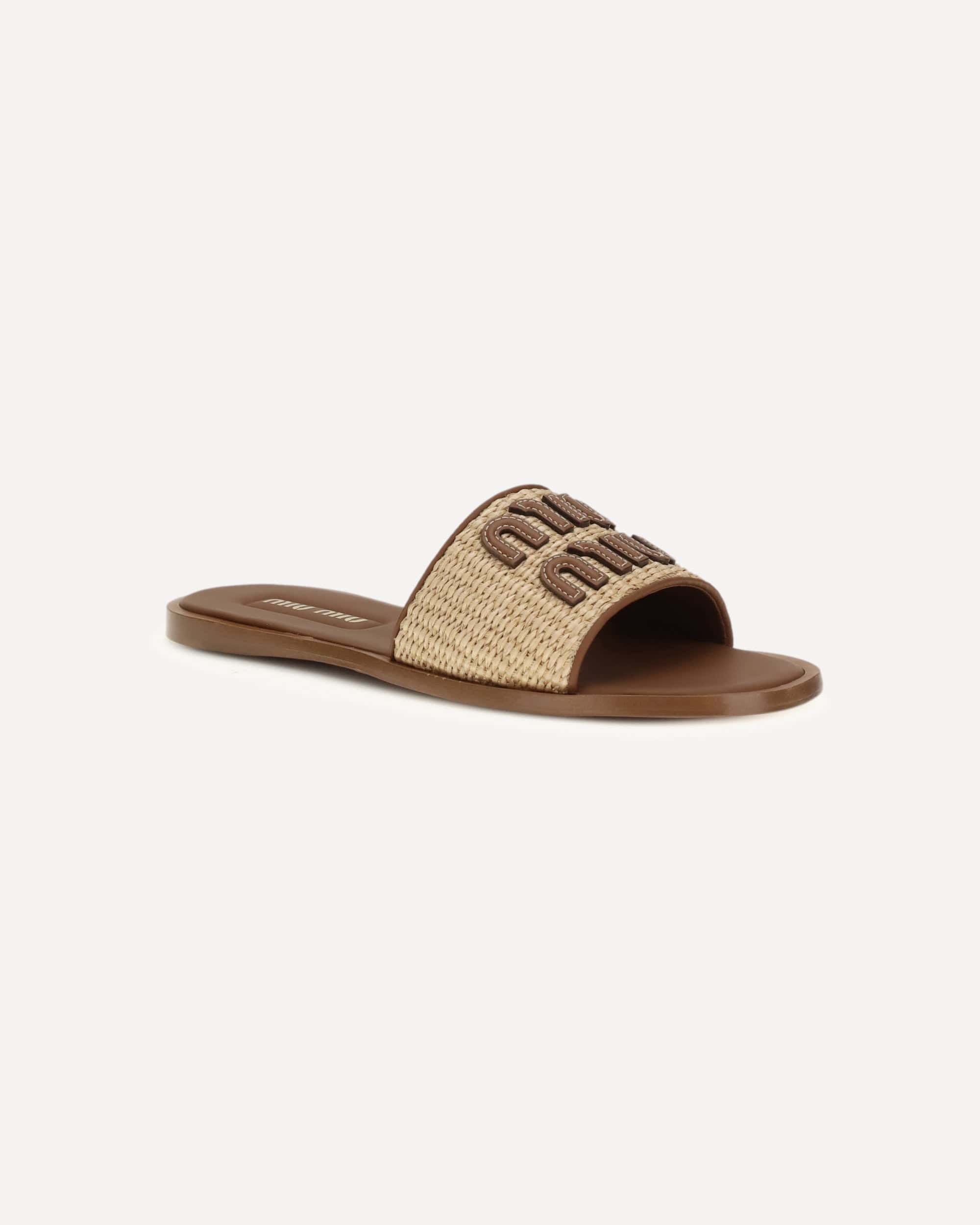 Miu Miu Raffia Slippers Sandals - alternate view