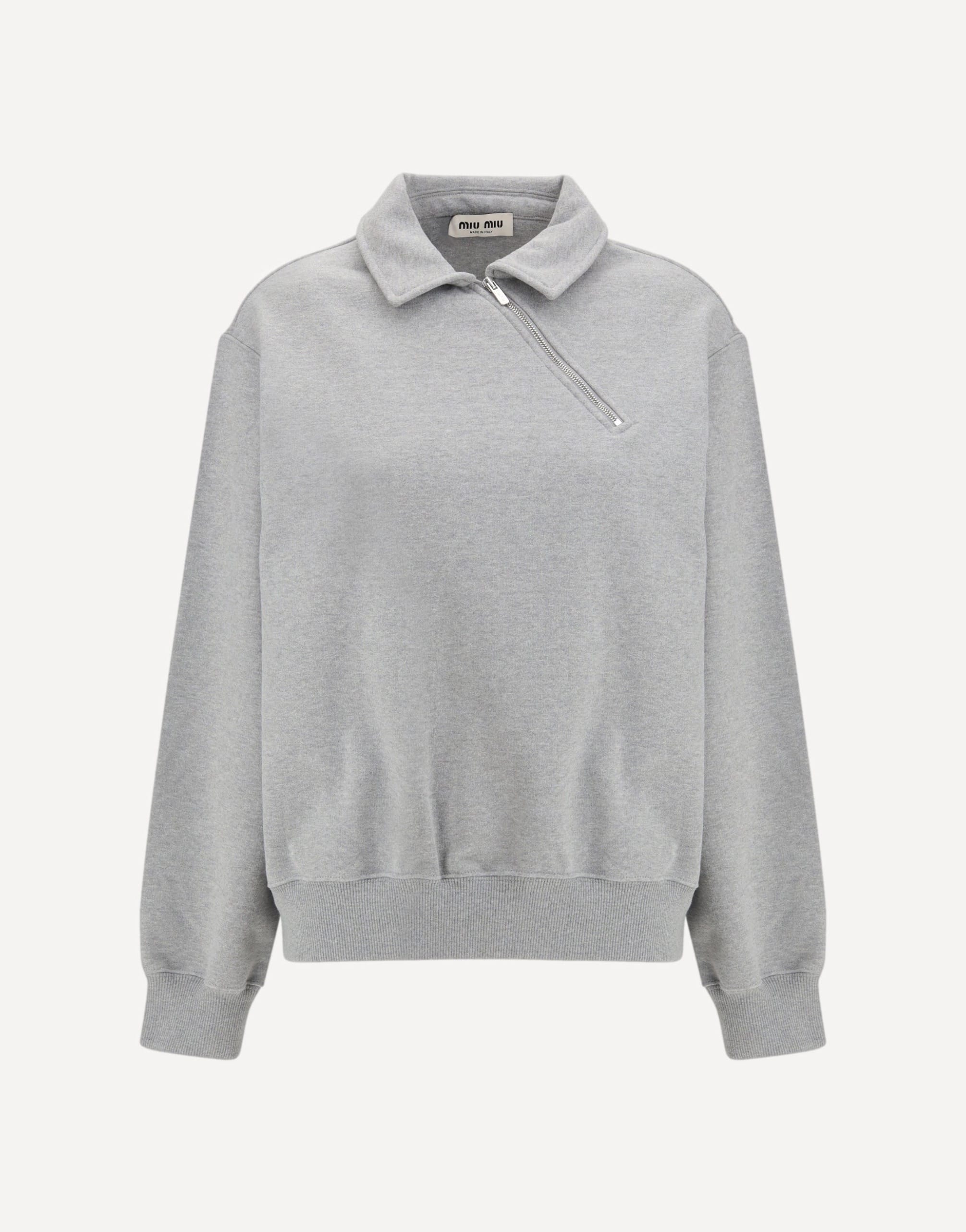 Miu Miu Sweatshirt With Oblique Zip Closure
