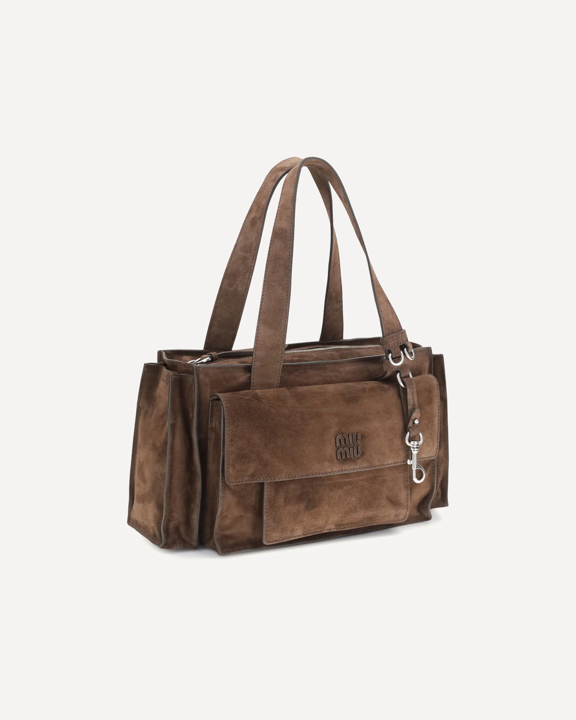 Miu Miu Utilitaire Shoulder Bag In Suede Calfskin - alternate view