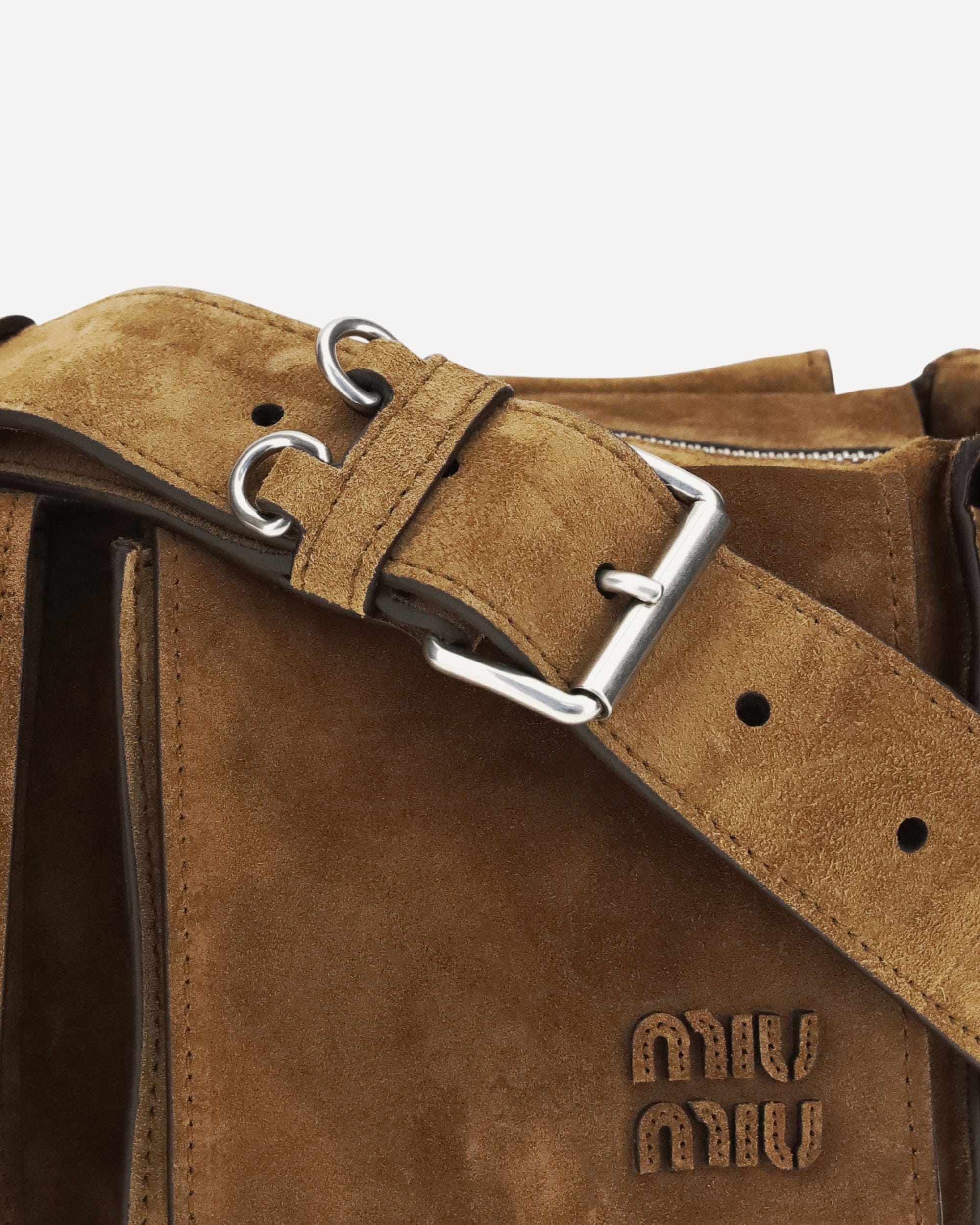 Miu Miu Utilitaire Suede Shoulder Bag
