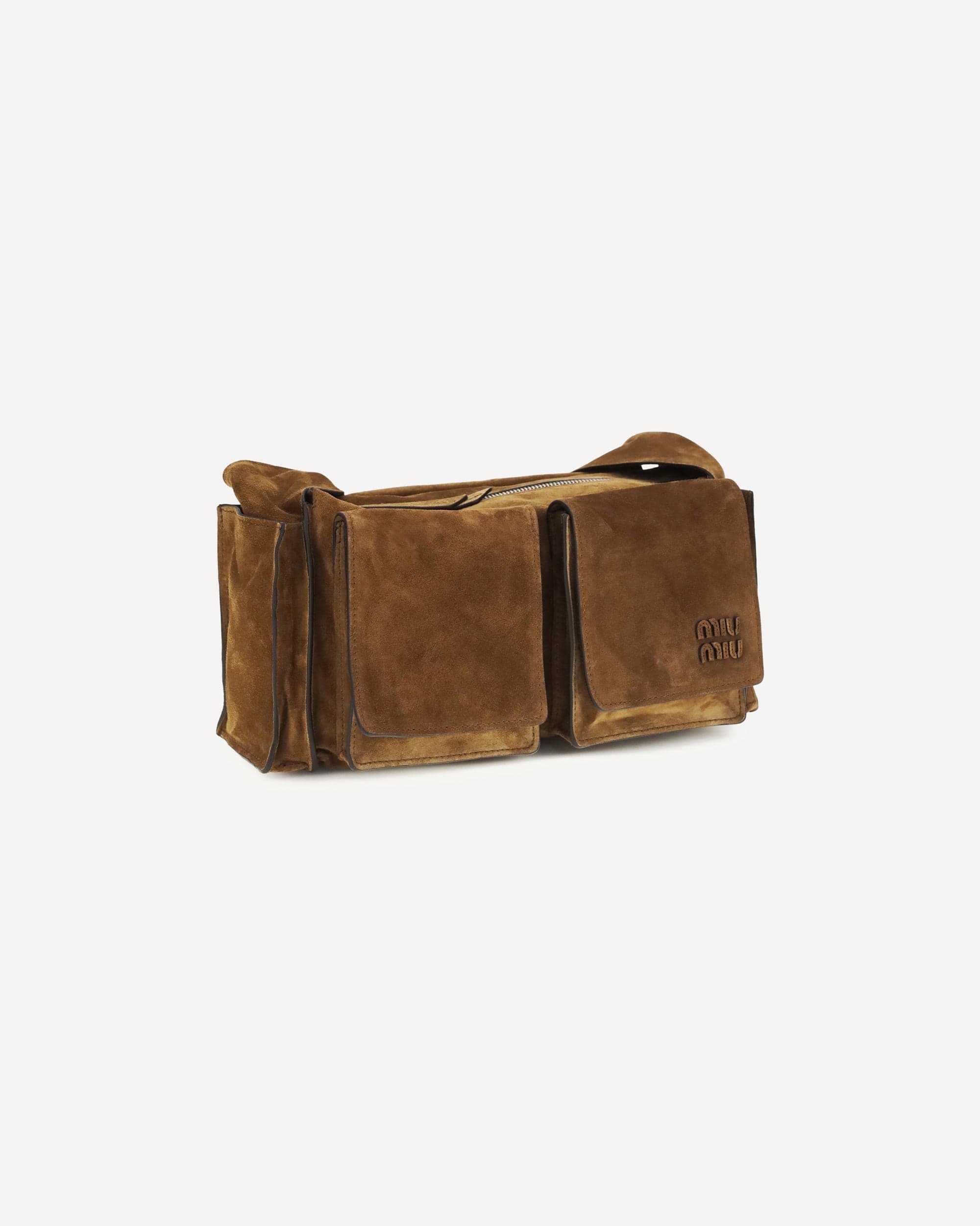 Miu Miu Utilitaire Suede Shoulder Bag
