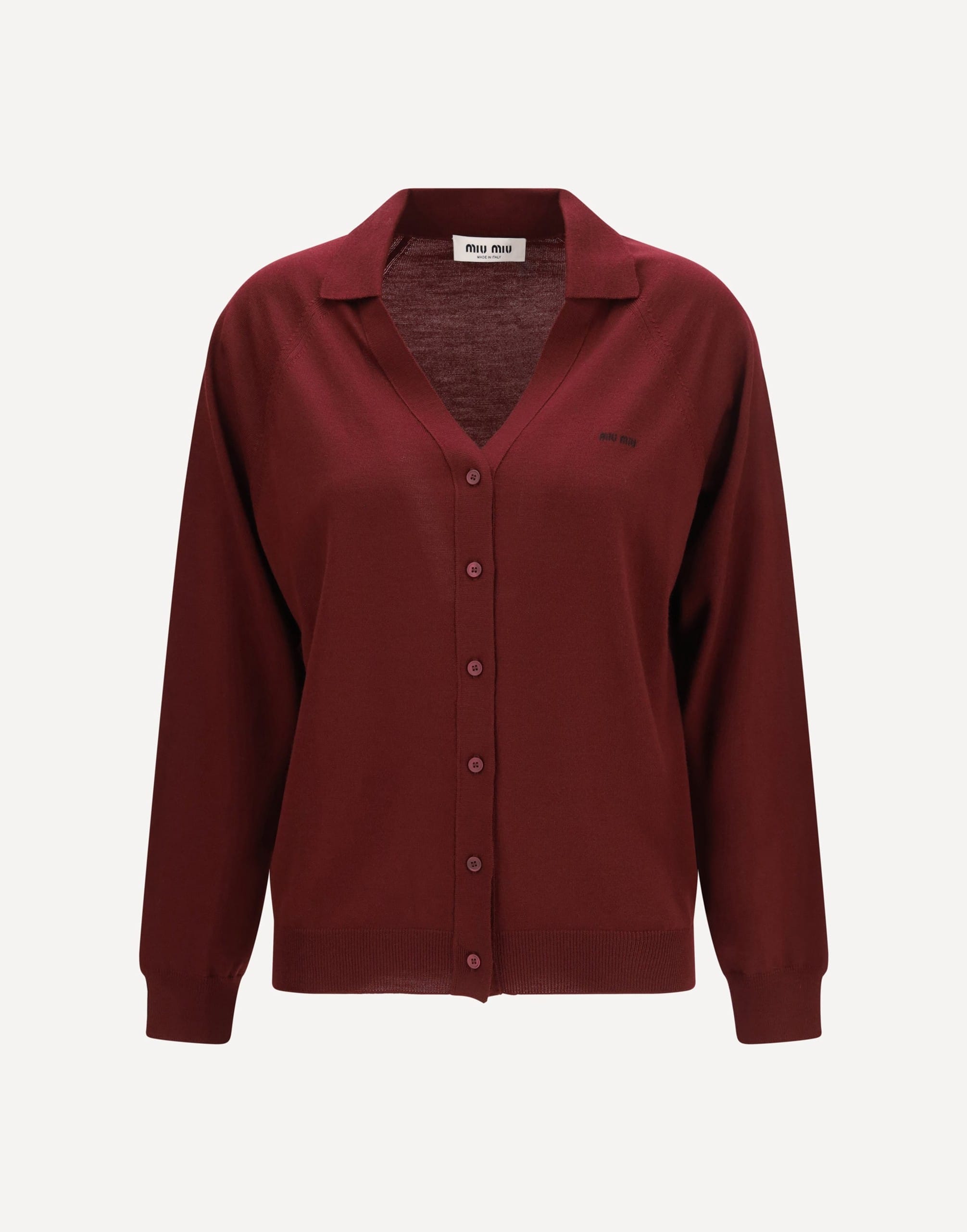 Miu Miu Miu Miu Virgin Wool Cardigan With Collar