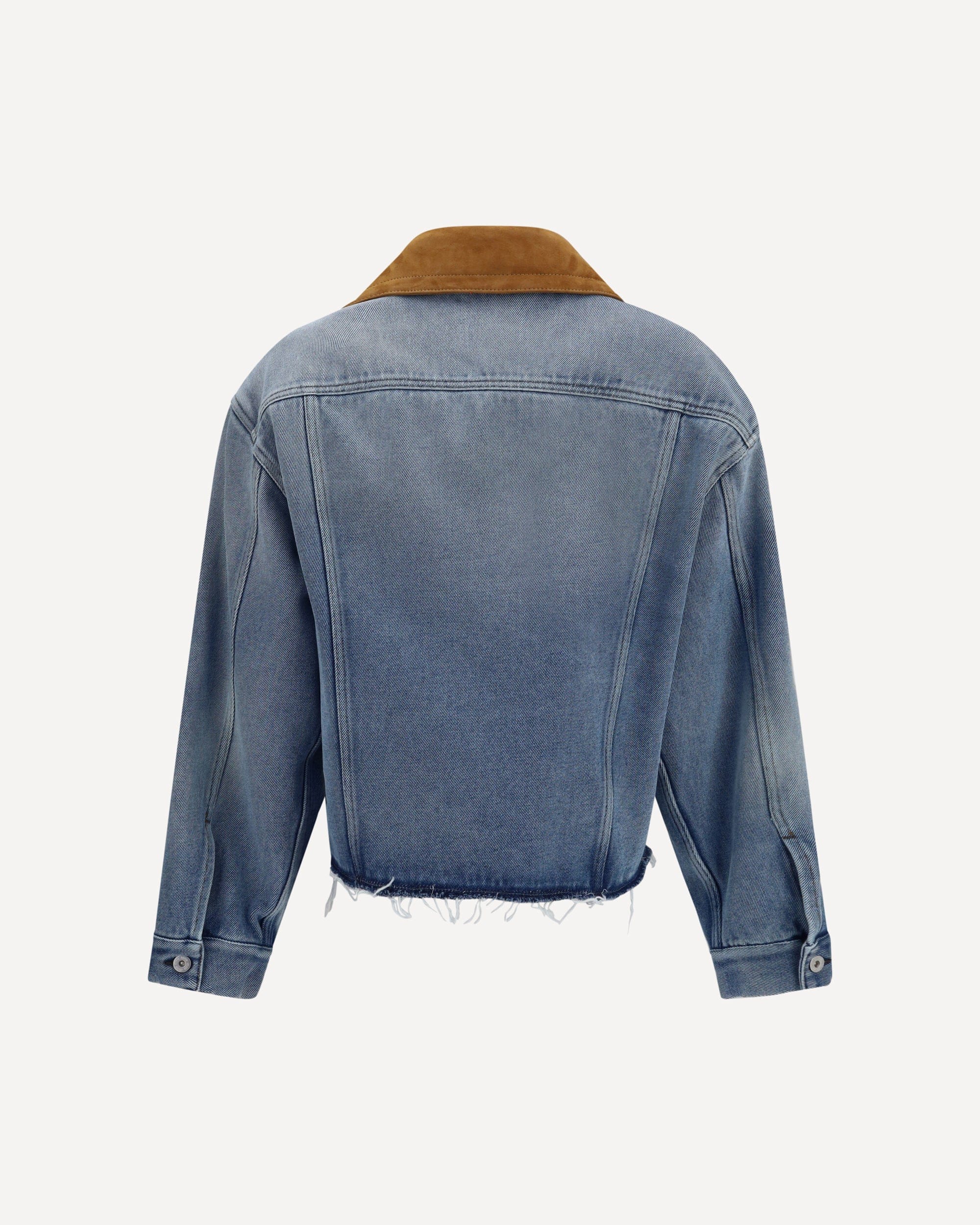 Miu Miu Washed Denim And Suede Jacket - alternate view