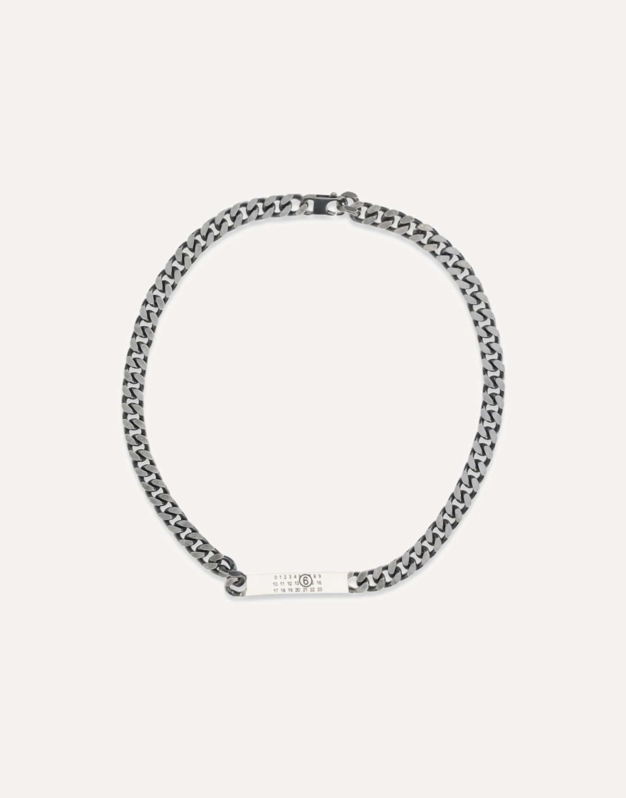 MM6 Brass Chain Necklace With Number Plate