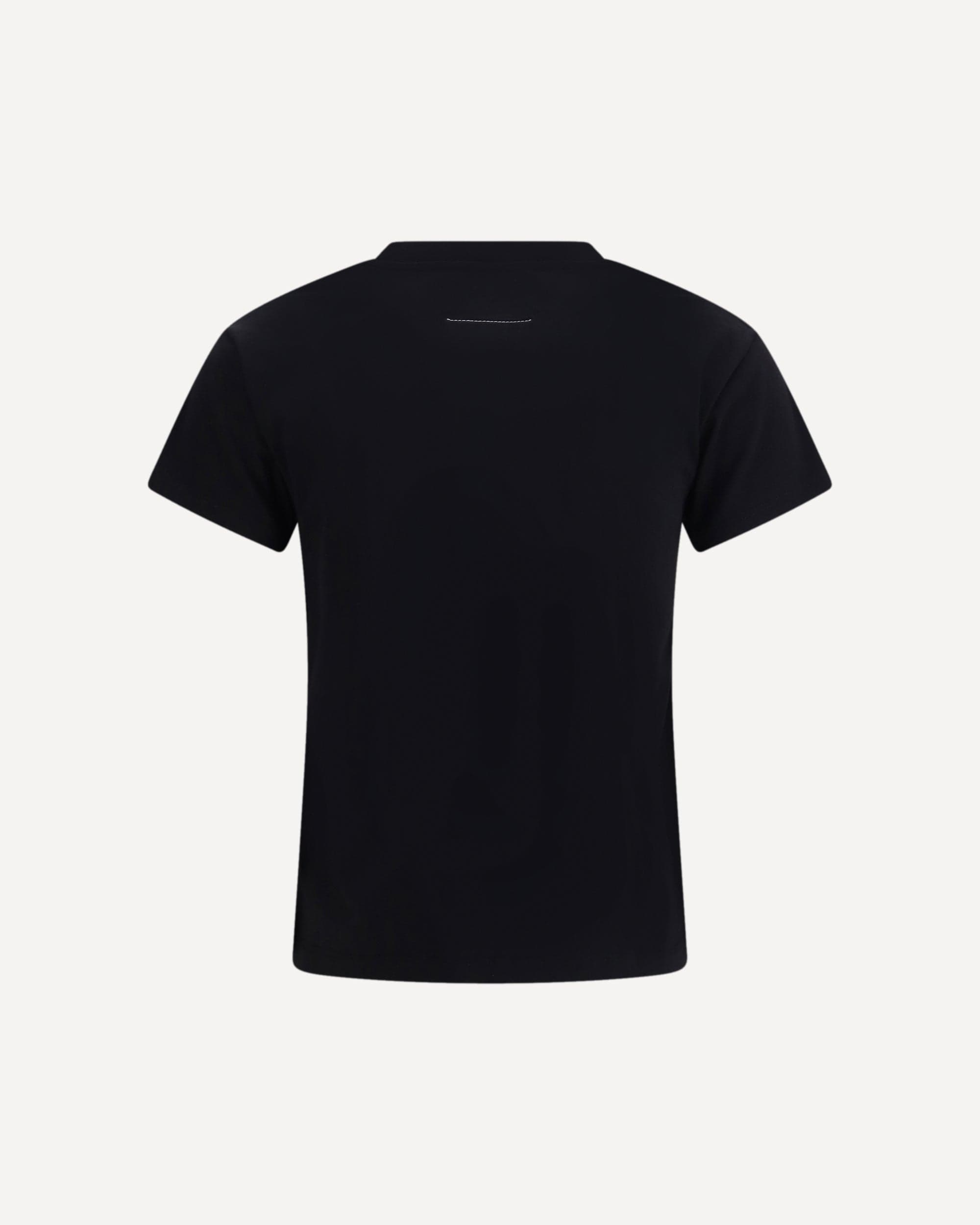 MM6 Cotton T-Shirt With Logo Patch