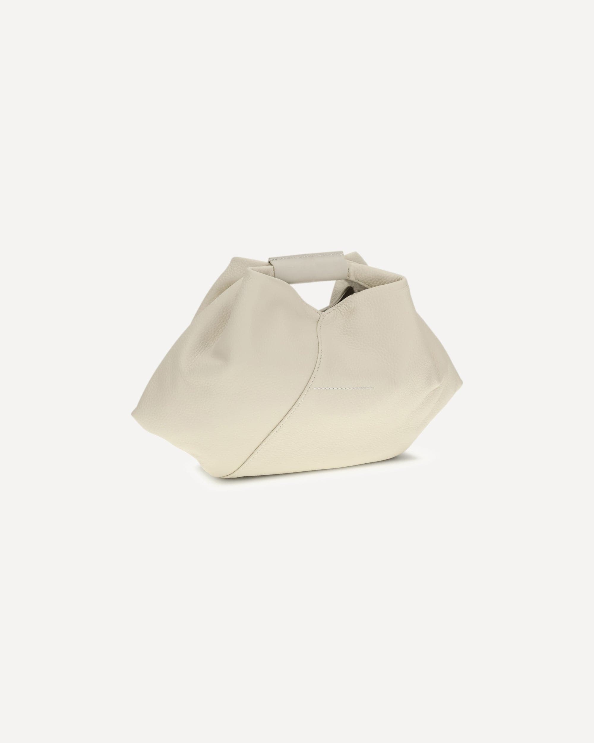 MM6 Draped Grained Leather Handbag