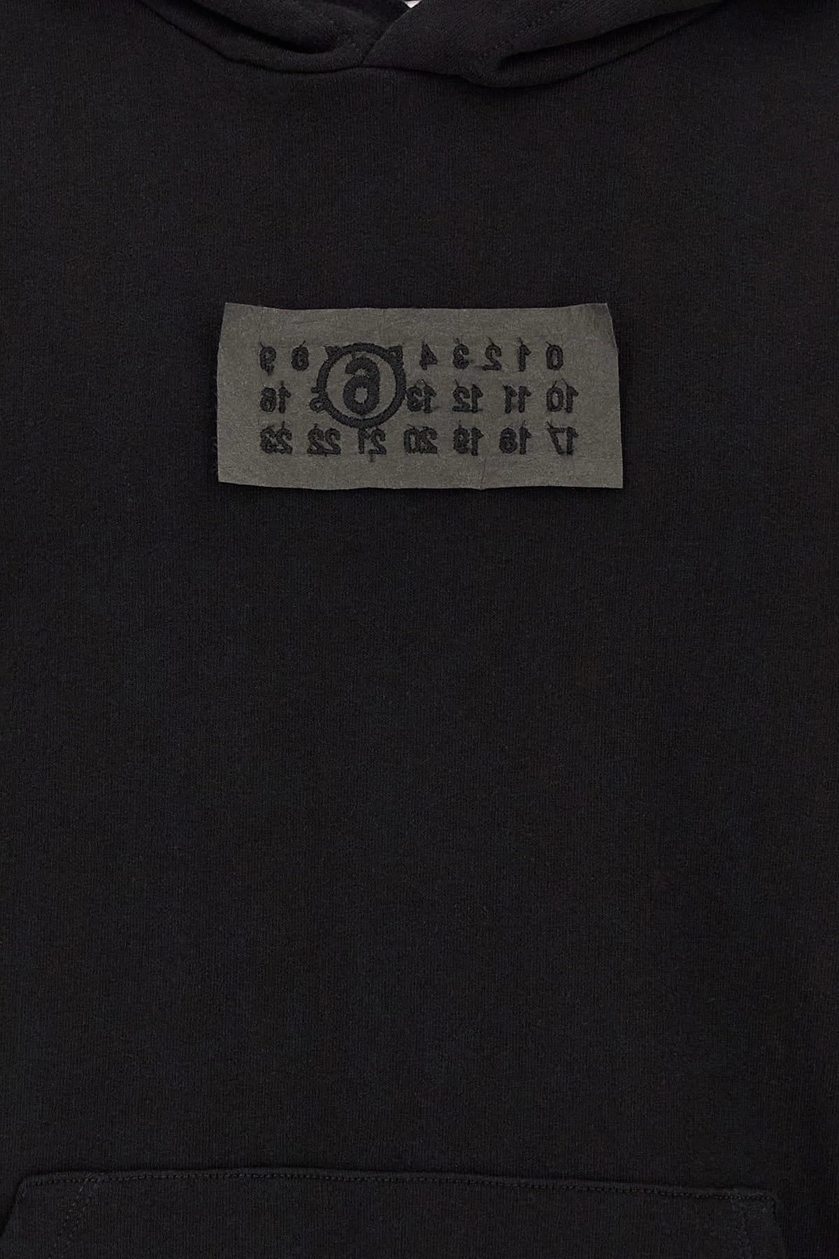 MM6 Maison Margiela MM6 Maison Margiela Black Cotton Logo Patch Hoodie