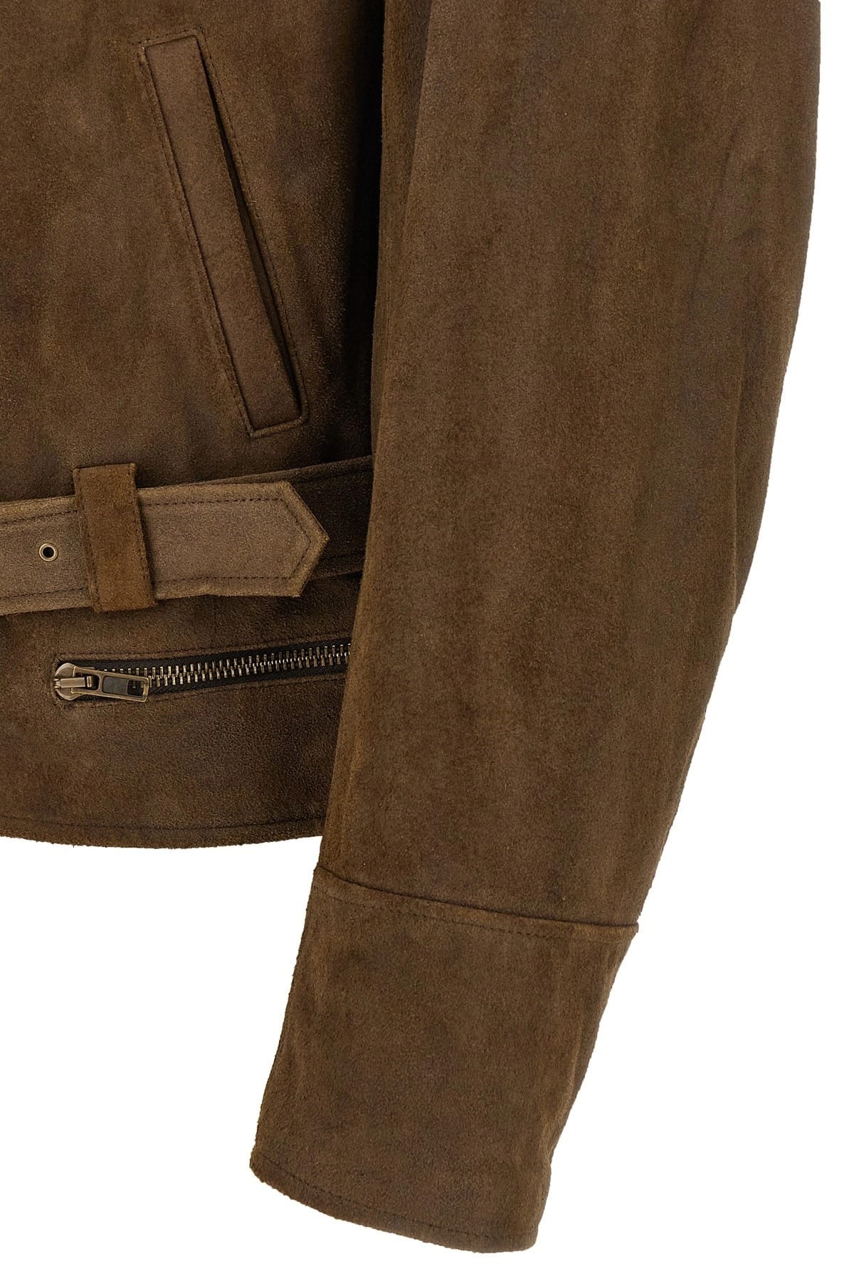 MM6 Maison Margiela MM6 Maison Margiela Brown Suede Biker Jacket