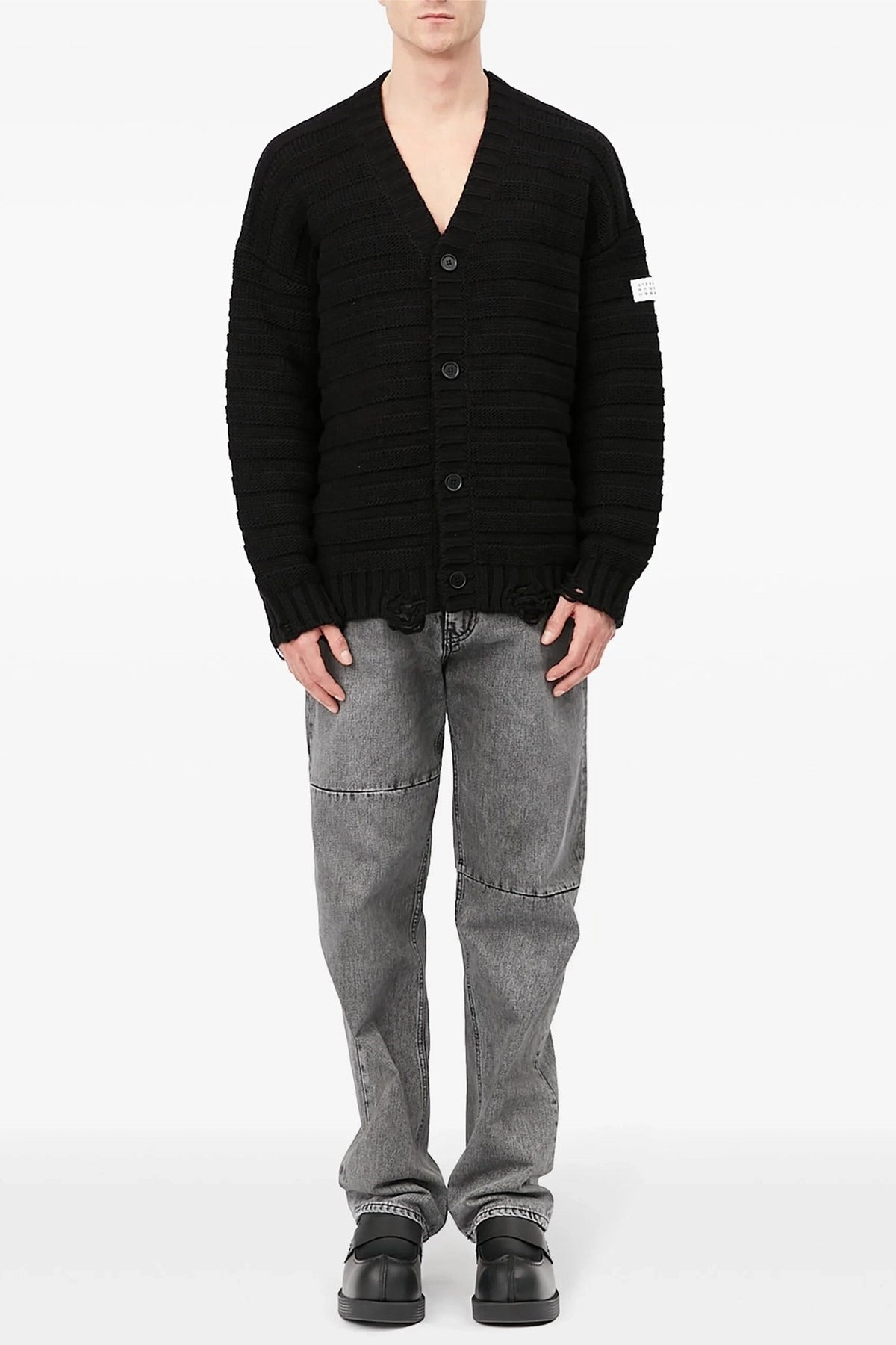 MM6 Maison Margiela كارديغان صوف متآكل - alternate view