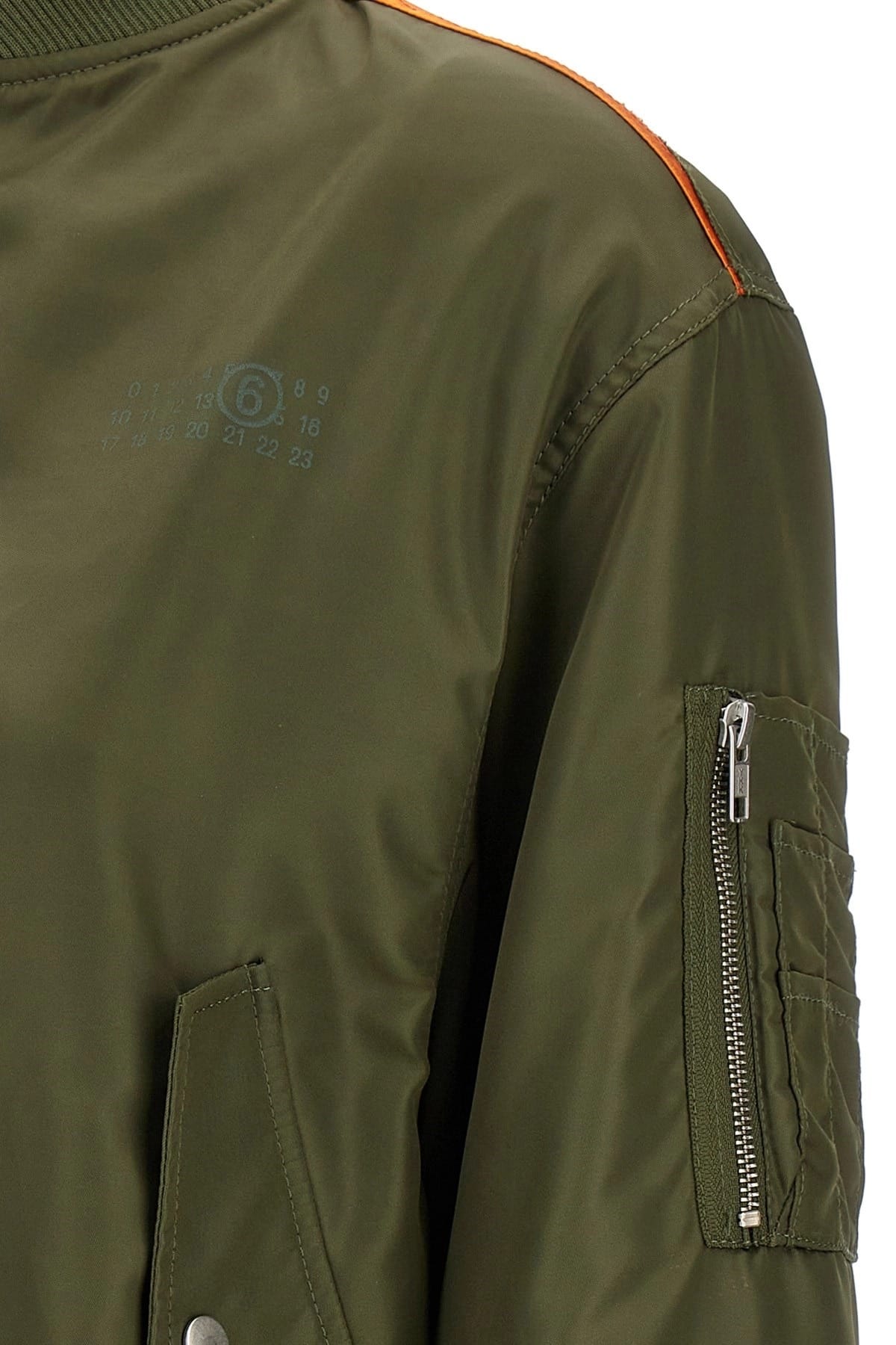 MM6 Maison Margiela MM6 Maison Margiela Green Nylon Bomber Jacket