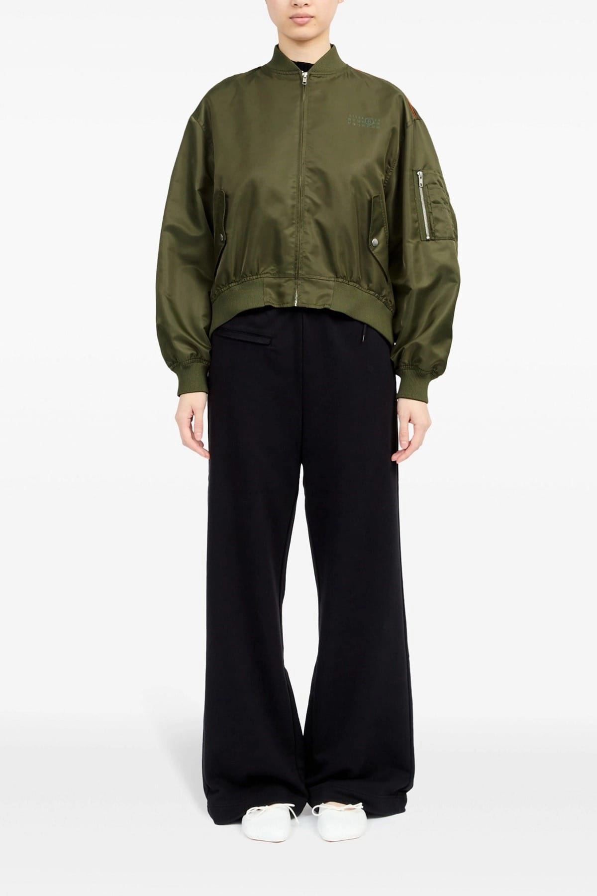 MM6 Maison Margiela Green Nylon Bomber Jacket - alternate view