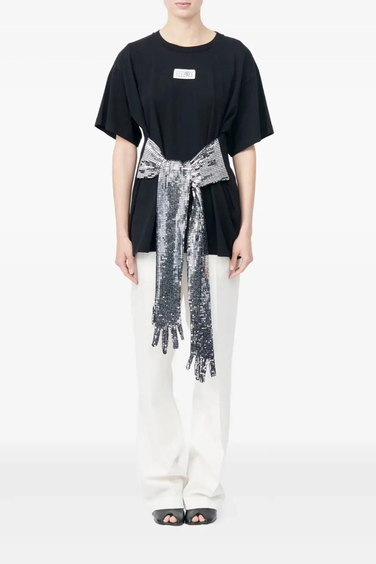 MM6 Maison Margiela MM6 Maison Margiela Sequin Gloves T-Shirt
