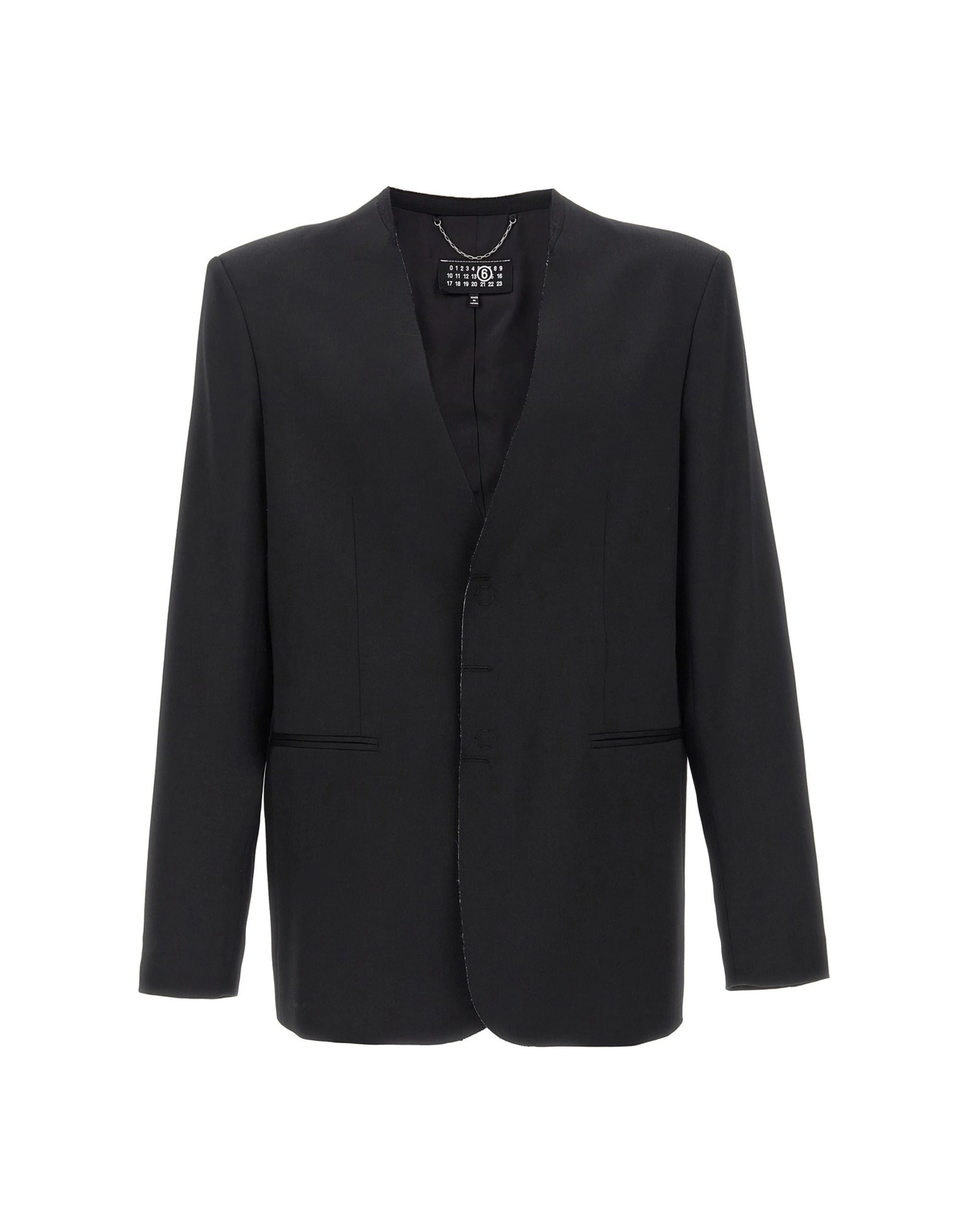 MM6 Maison Margiela Single-Breasted Wool Blend Blazer
