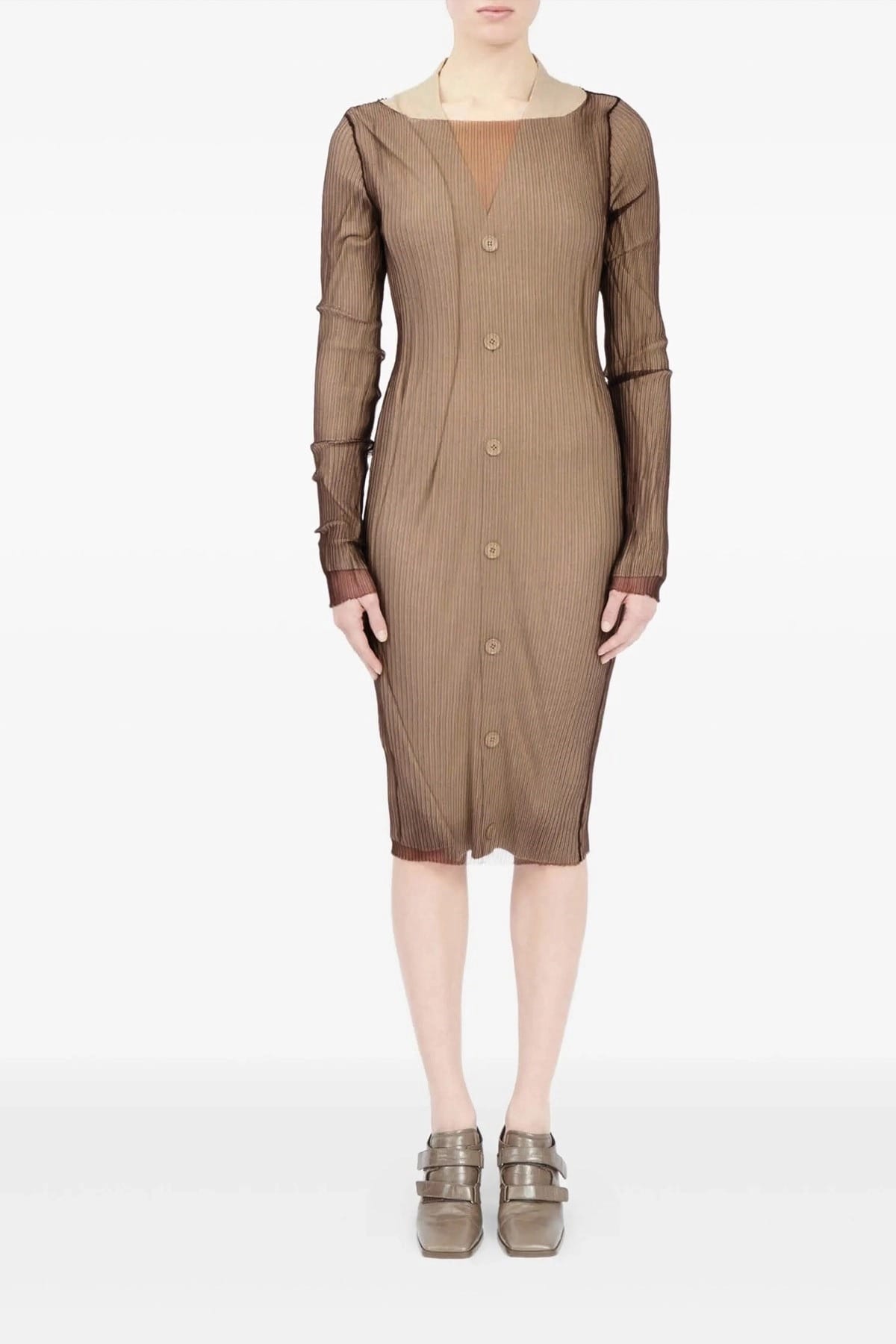 MM6 Maison Margiela Midi-Kleid mit doppellagiger Konstruktion - alternate view