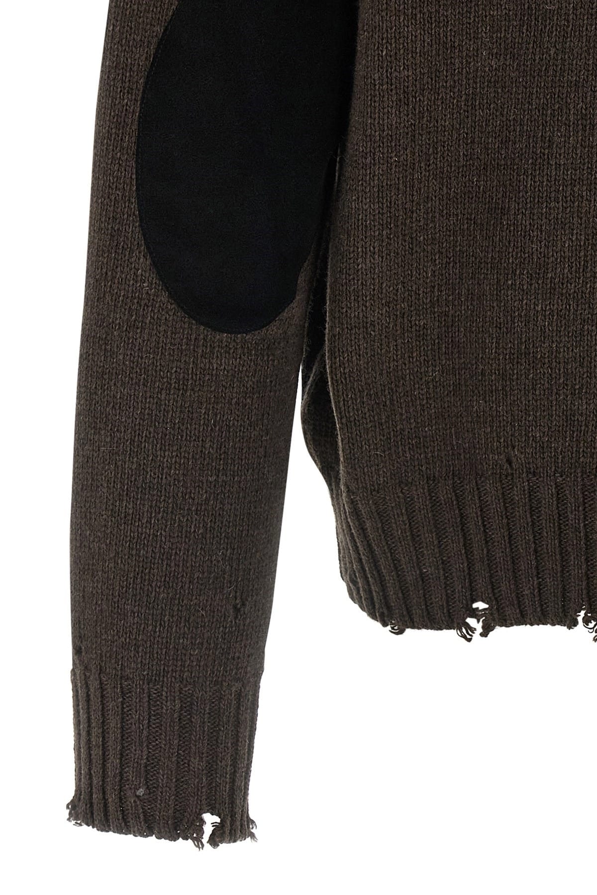 MM6 Maison Margiela MM6 Maison Margiela Two-Tone Suede Patch Cardigan