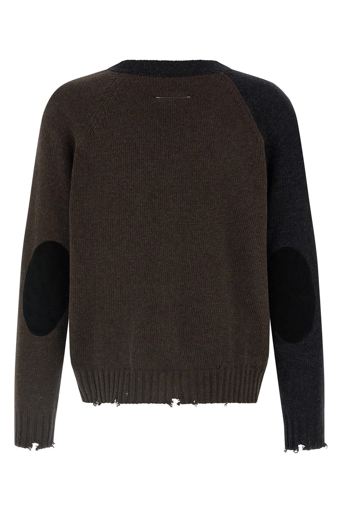 MM6 Maison Margiela MM6 Maison Margiela Two-Tone Suede Patch Cardigan