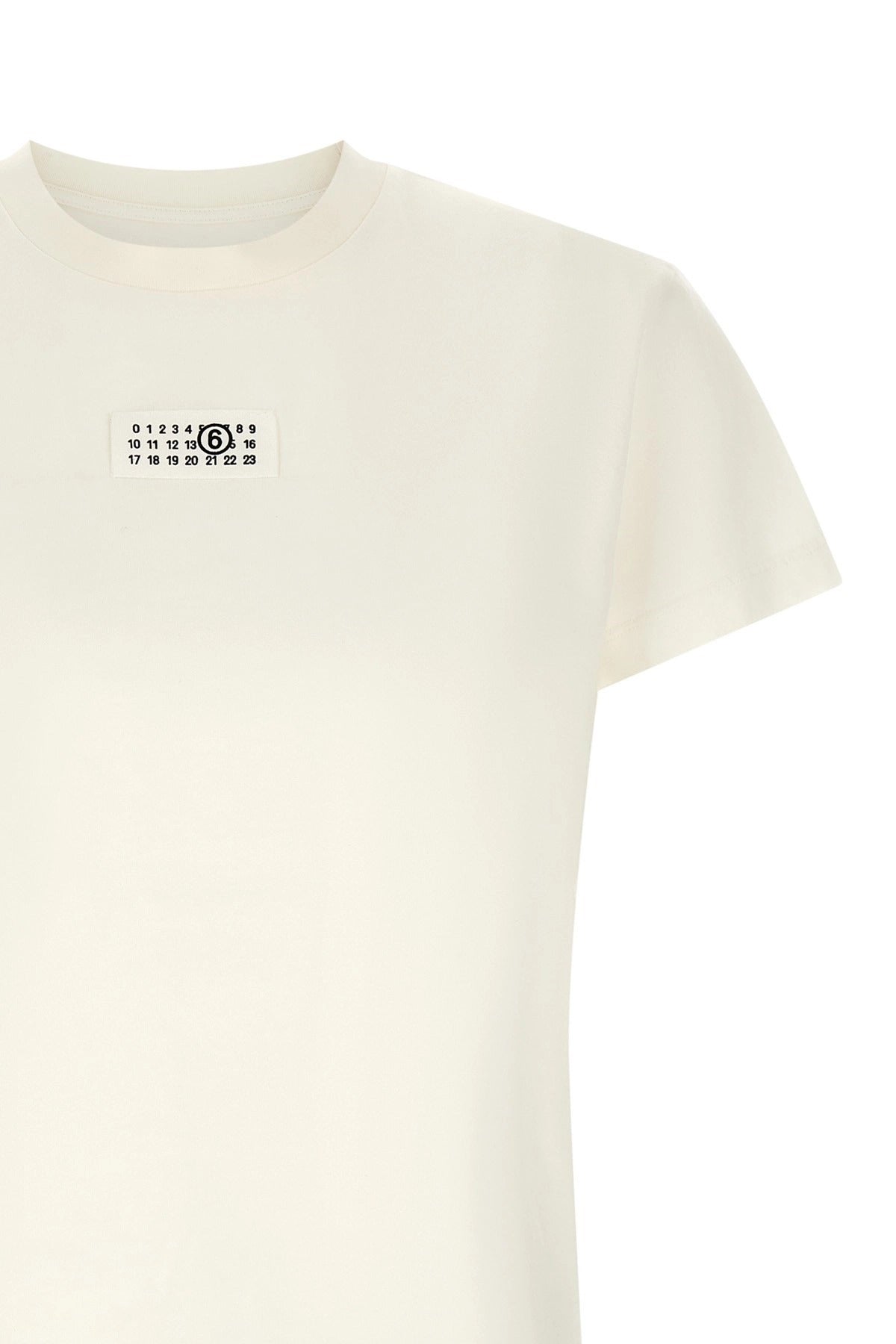 تي شيرت أبيض برقعة شعار من MM6 Maison Margiela