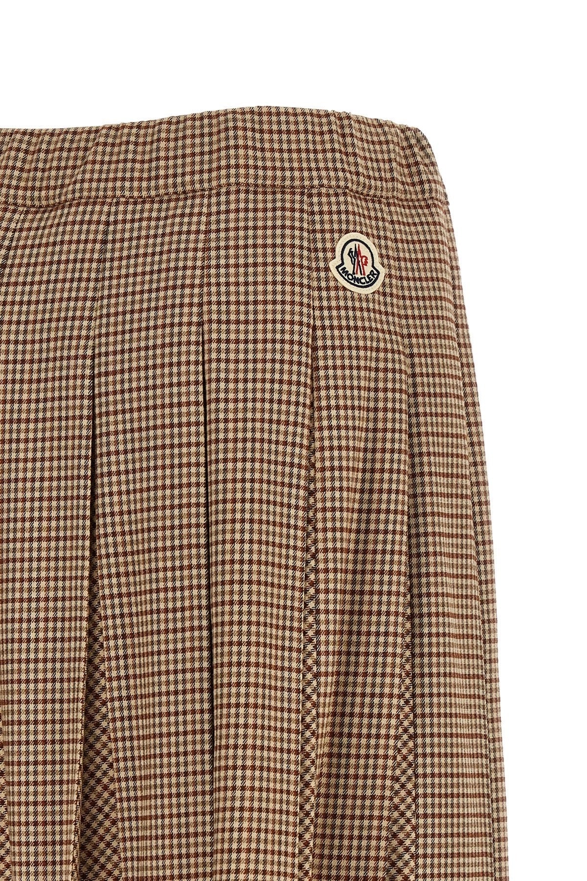 Moncler Check Pleated Midi Skirt