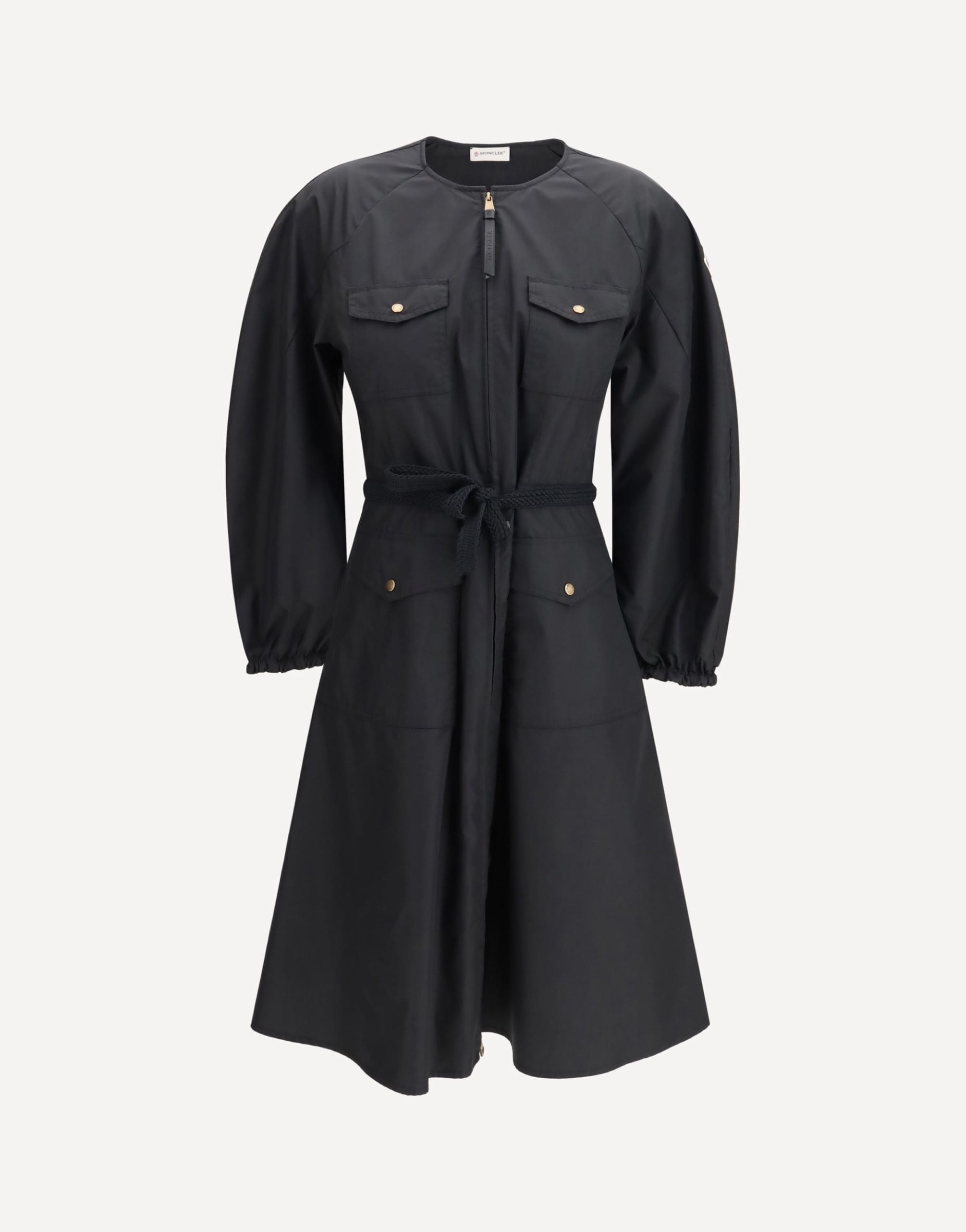Moncler Technical Poplin Dress With Crew Neck