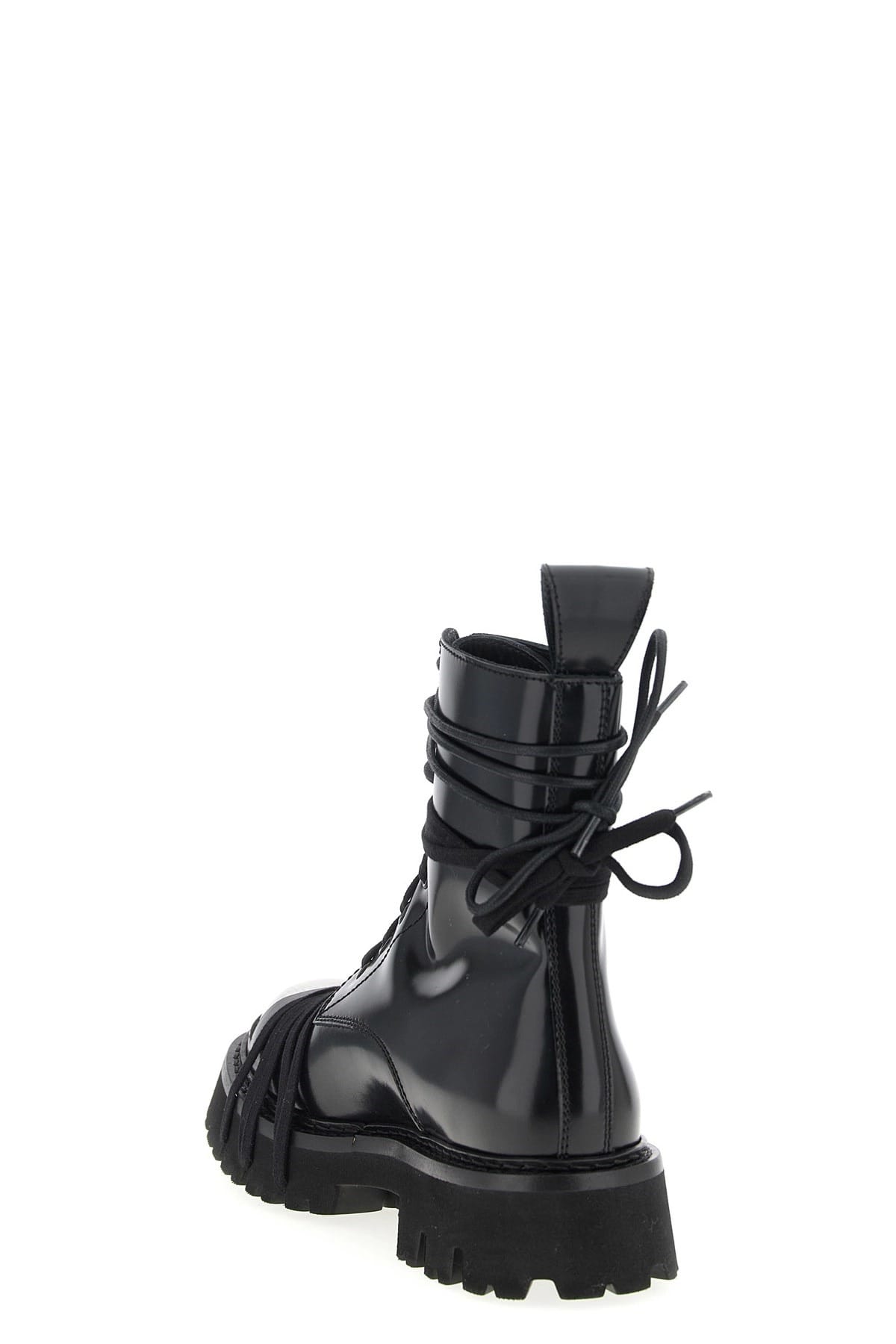 Moschino Moschino Black Leather Combat Boots
