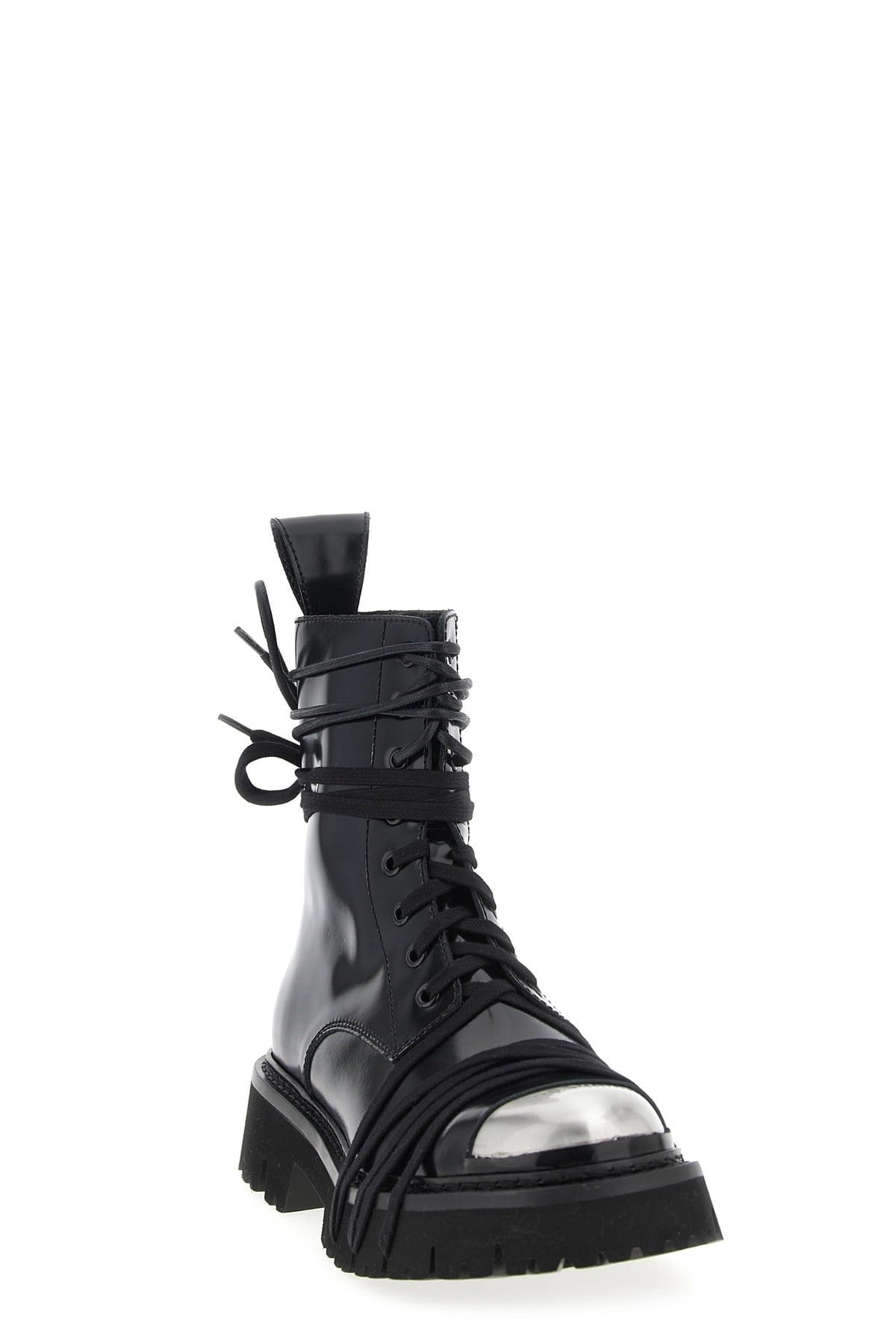 Moschino Botas militares de piel negra - alternate view