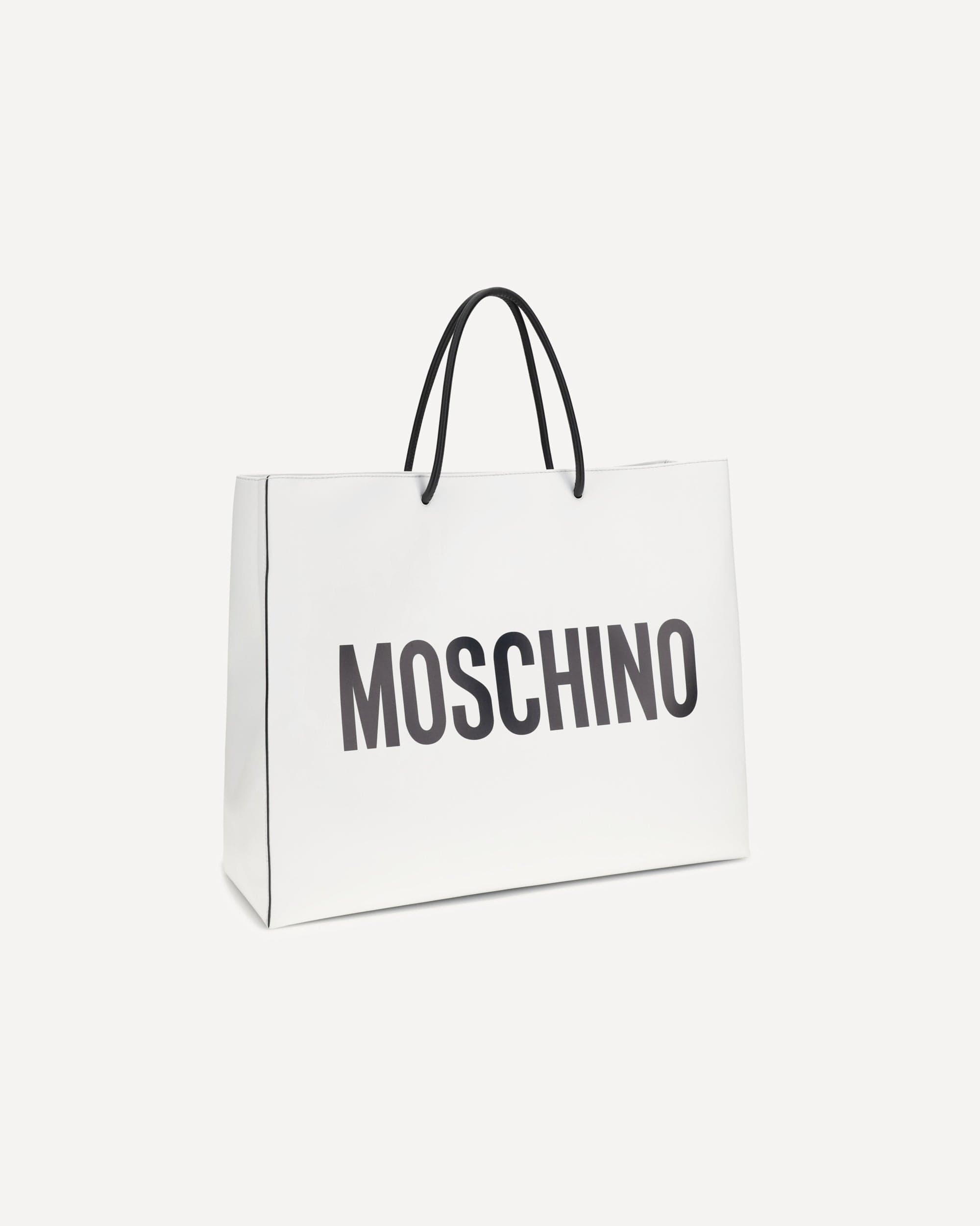 Moschino Bolso de hombro de cuero de becerro con logotipo frontal - alternate view