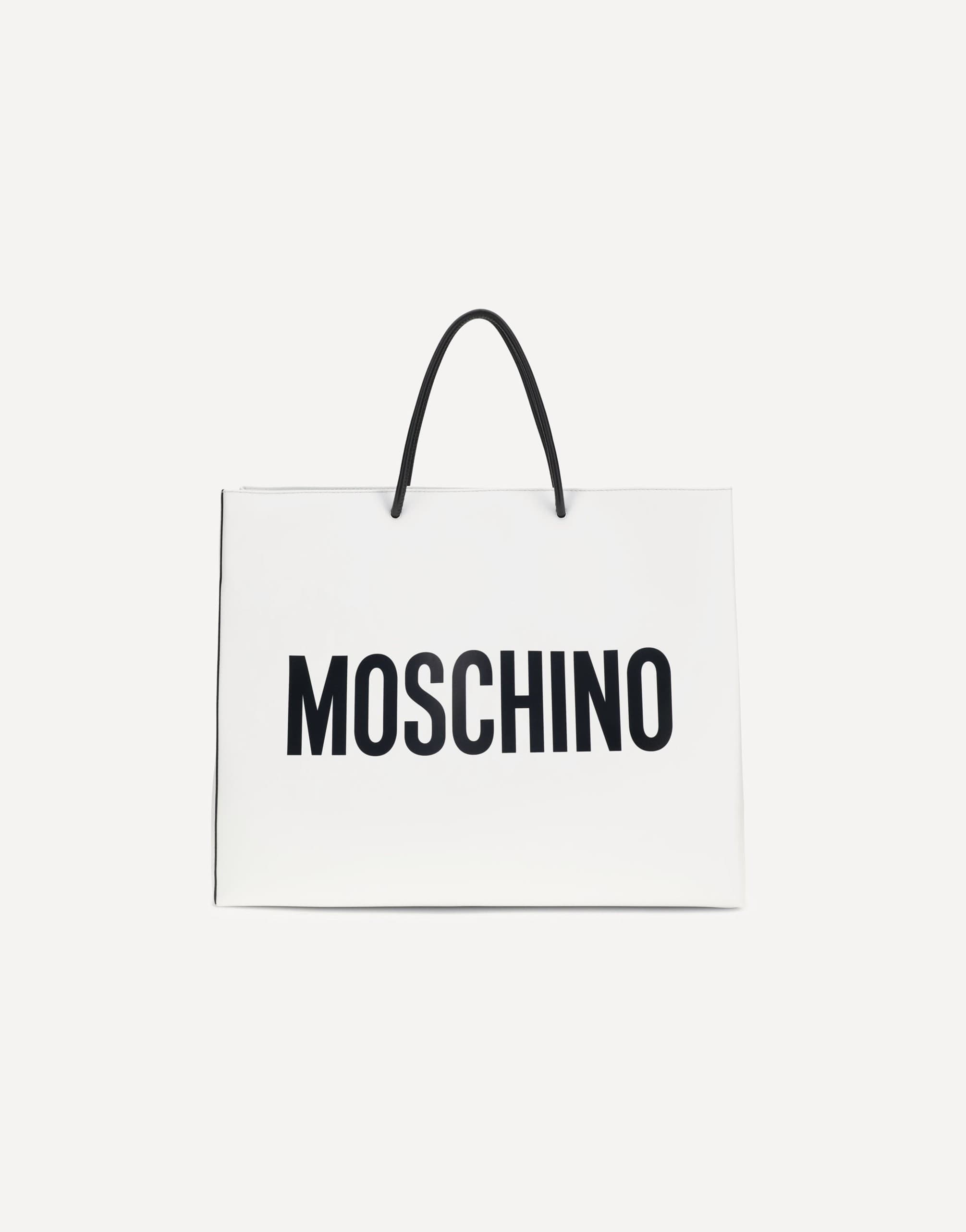 Moschino Calf Leather Front Logo Shoulder Bag