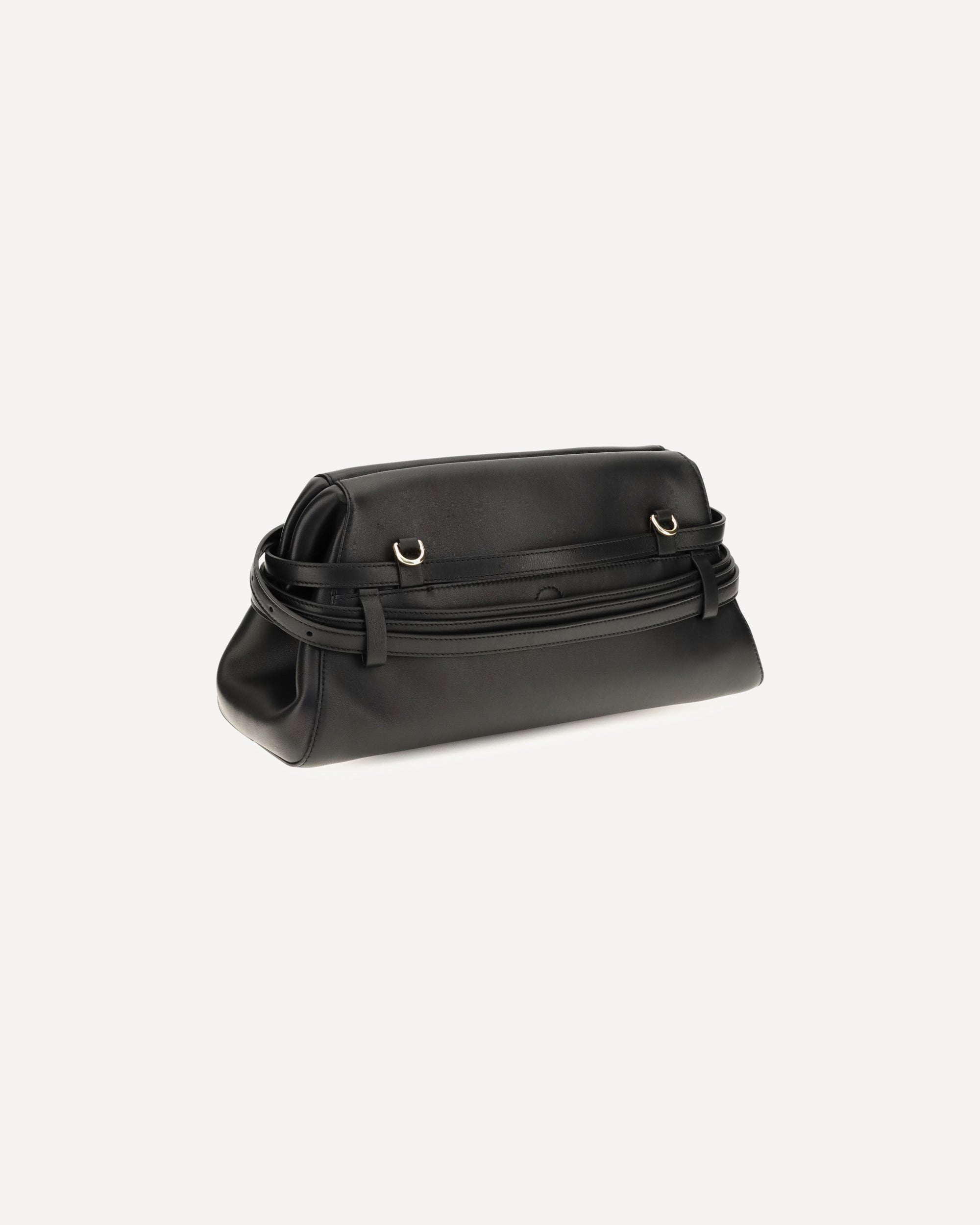 Moschino Leather Clutch With Buckle Detail