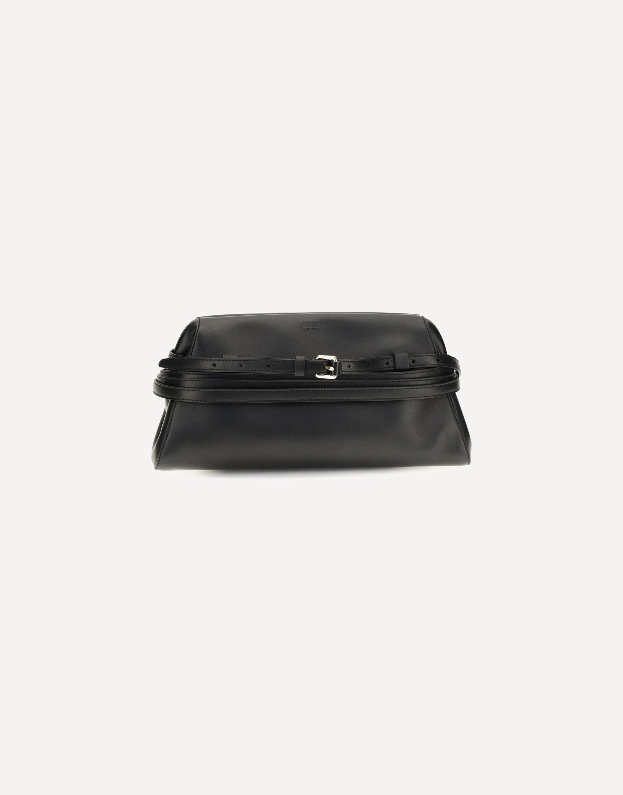 Moschino Leather Clutch With Buckle Detail