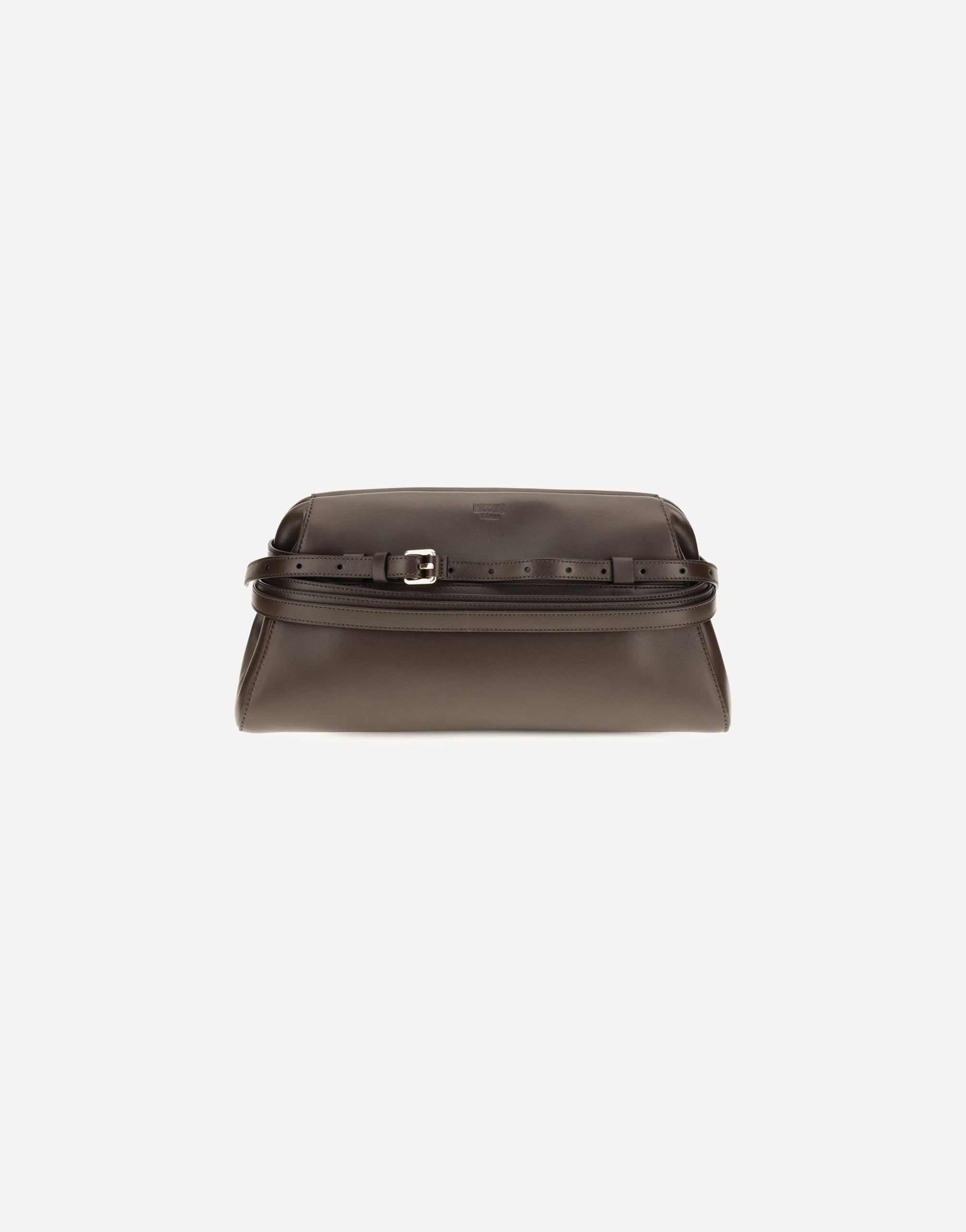 Moschino Leather Clutch With Buckle Detail
