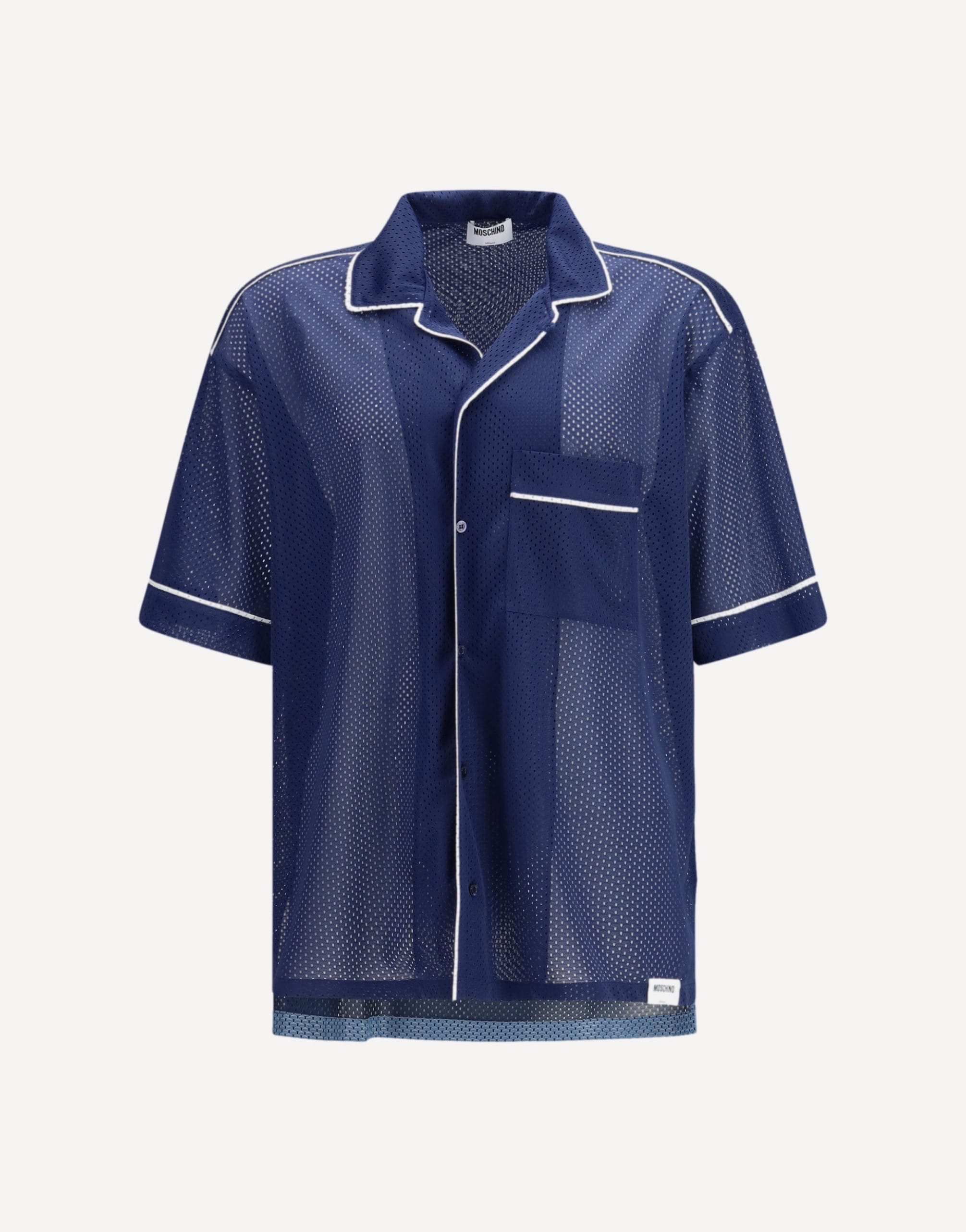 Moschino Technical Mesh Shirt With Reversed 22 Print