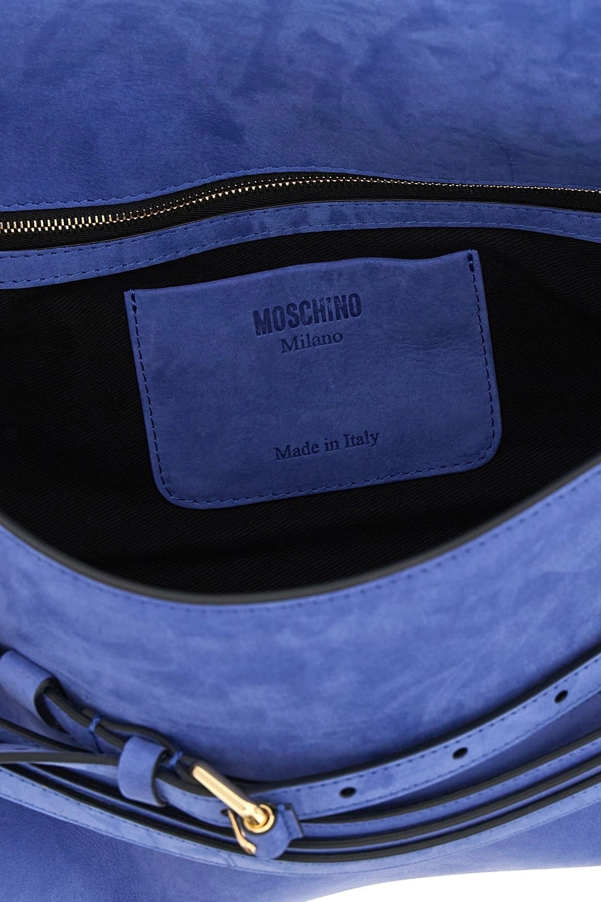 Moschino Moschino Tie Me Suede Shoulder Bag